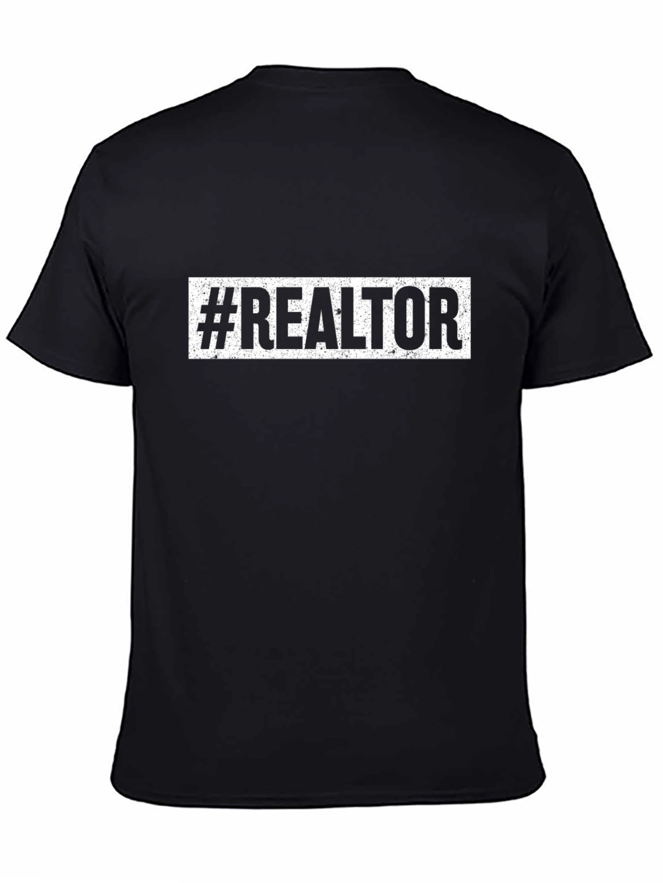 #Realtor T-Shirt - Black Cotton Blend Tee