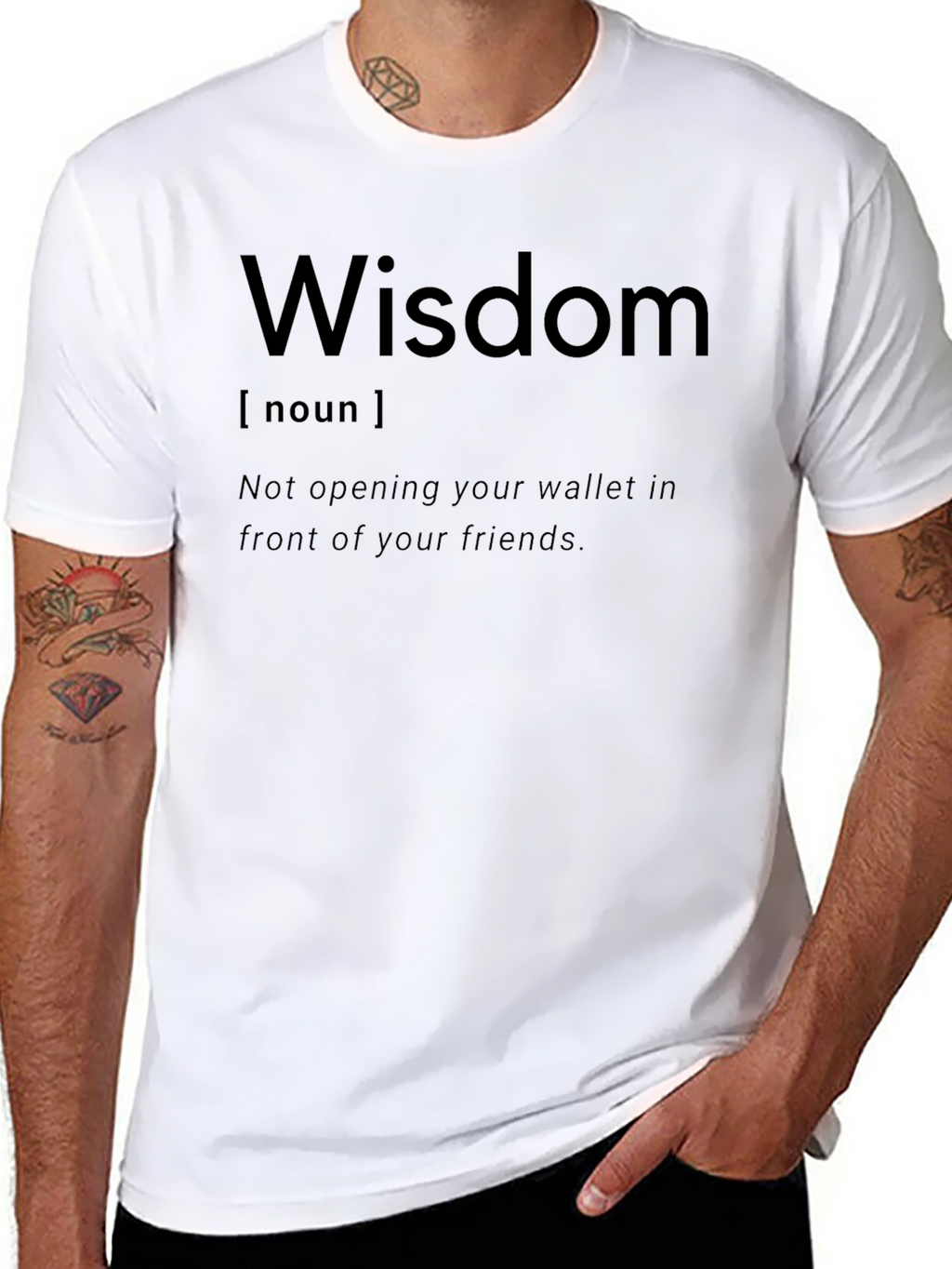 Wisdom Definition Graphic Tee - Black Cotton T-Shirt
