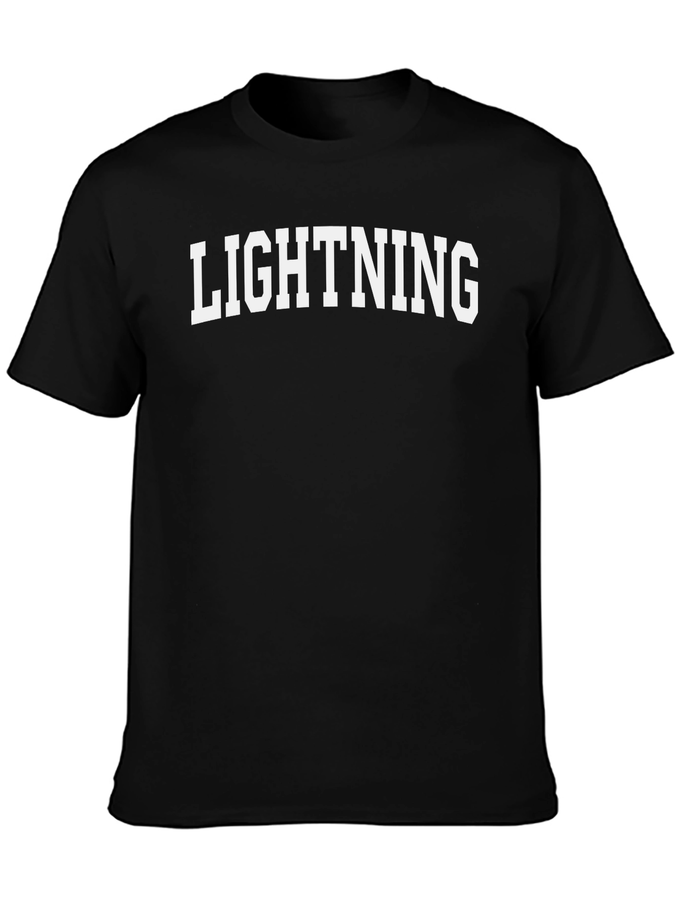 Lightning Bold White Text on Black T-Shirt