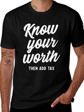 Know Your Worth Black Graphic Tee