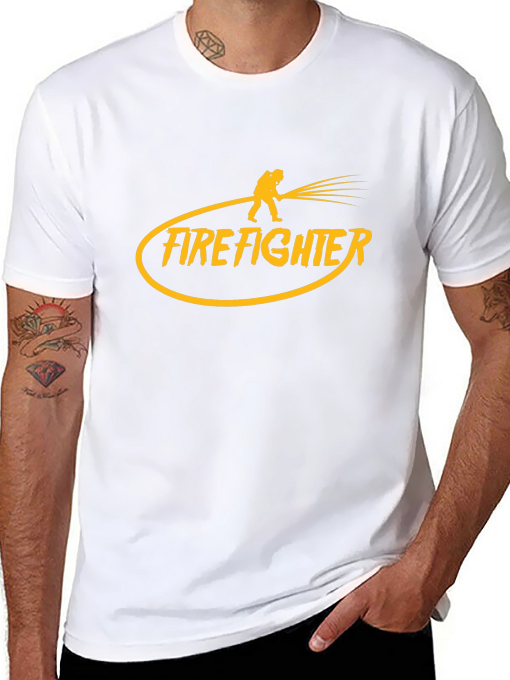 Firefighter Graphic Tee - Bold Black T-Shirt