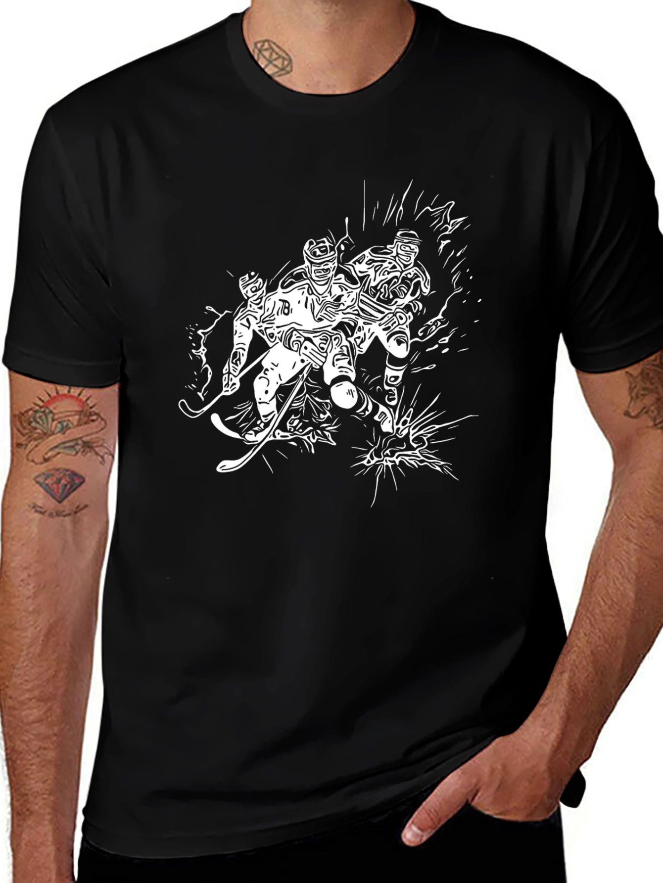 Hockey Players Graphic T-Shirt