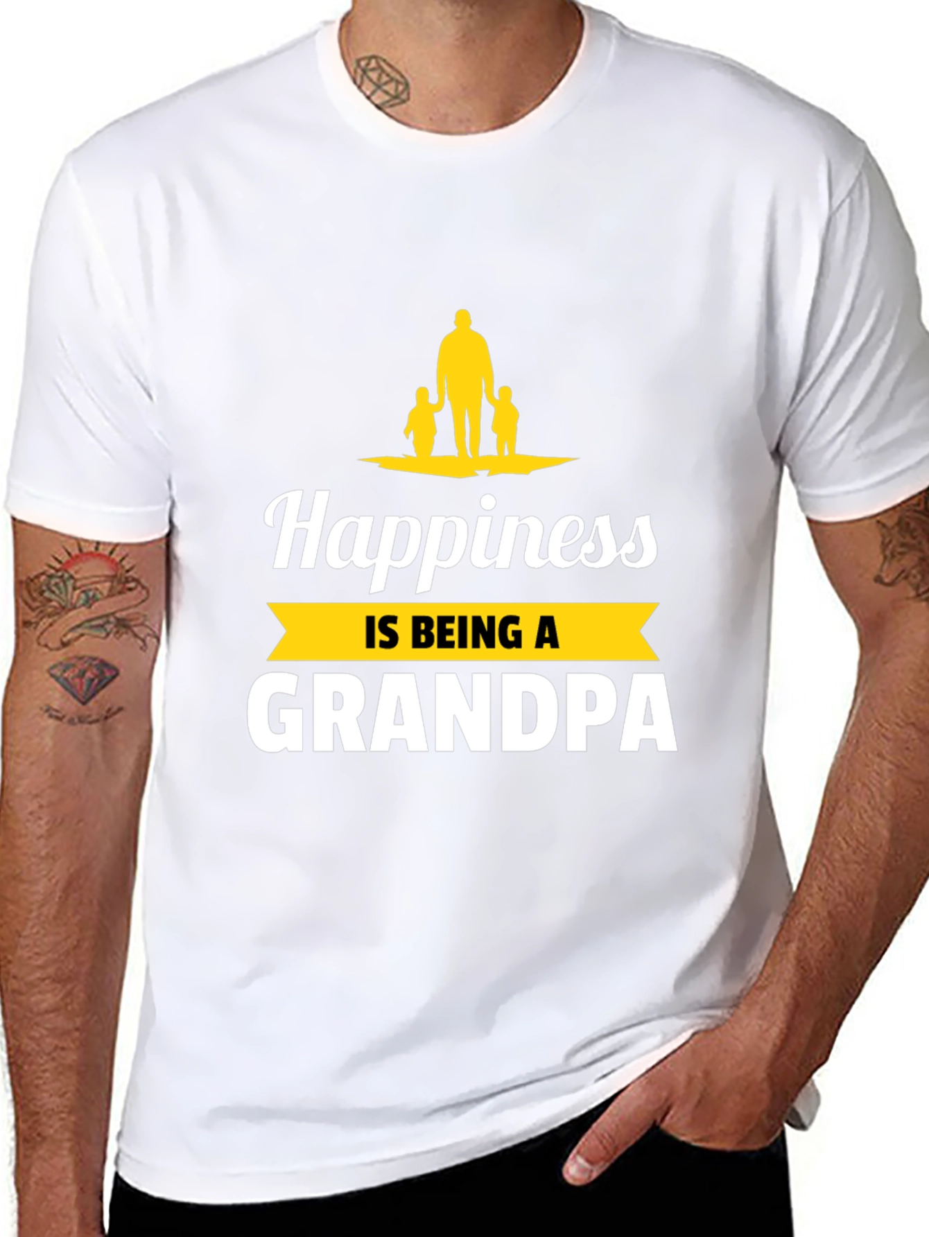 Happiness is Being a Grandpa Graphic T-Shirt