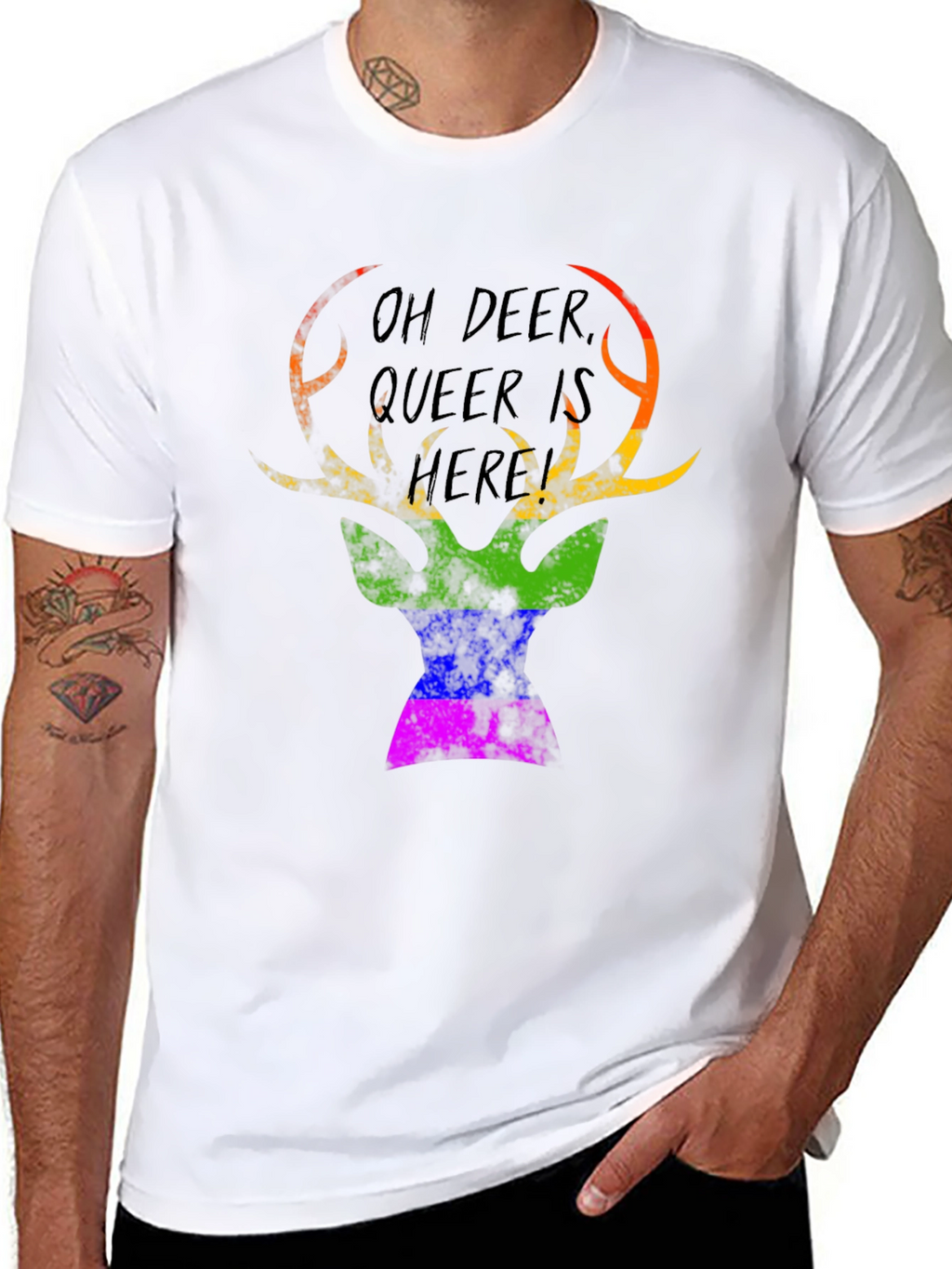 Oh Deer Queer Is Here Graphic Tee
