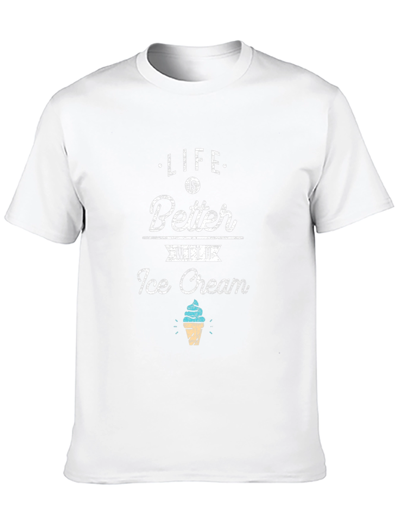 Life Is Better With Ice Cream Black T-Shirt