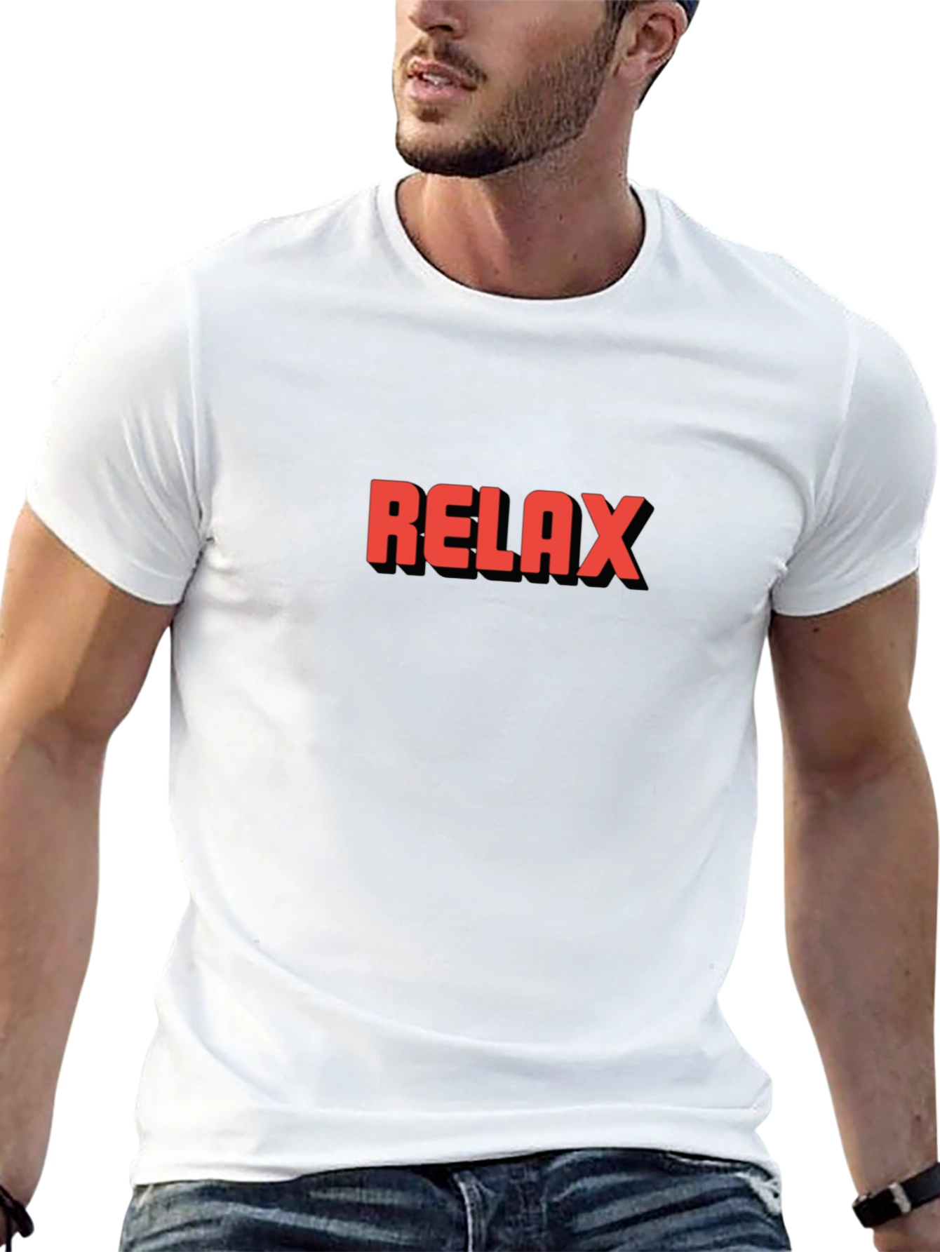 Relax Graphic Tee - Black Cotton T-Shirt