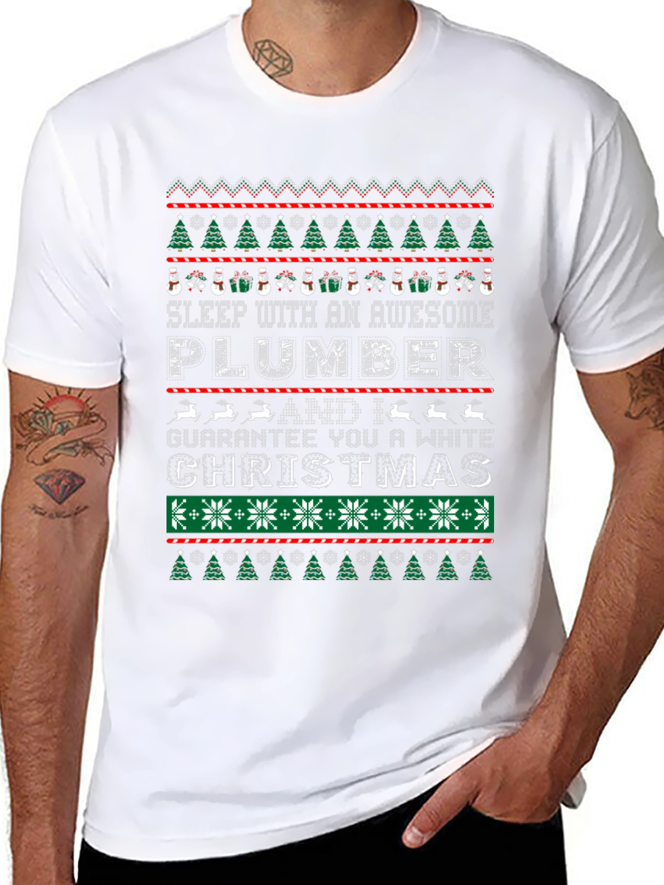 Awesome Plumber Ugly Christmas Sweater T-Shirt