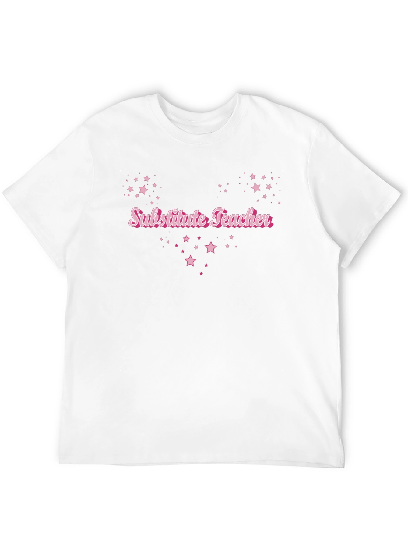 Substitute Teacher Pink Star T-Shirt