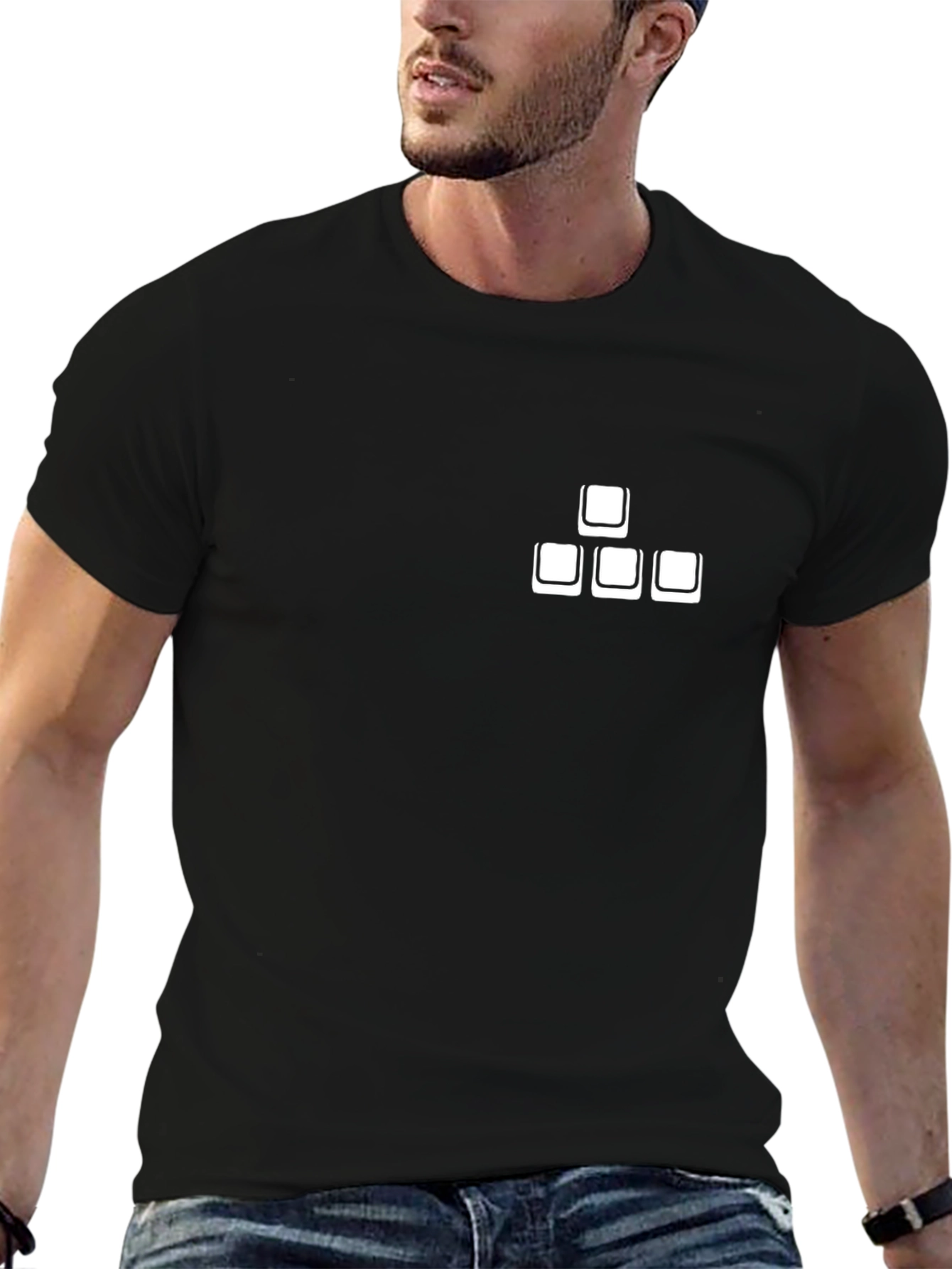Minimalist Keyboard T-Shirt - Black Cotton Blend