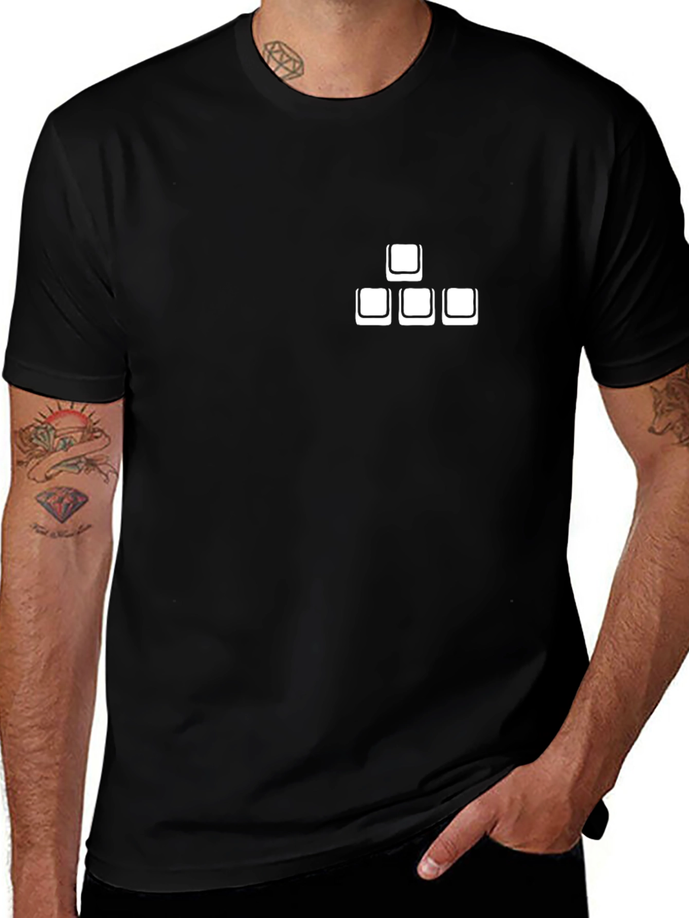 Minimalist Keyboard T-Shirt - Black Cotton Blend