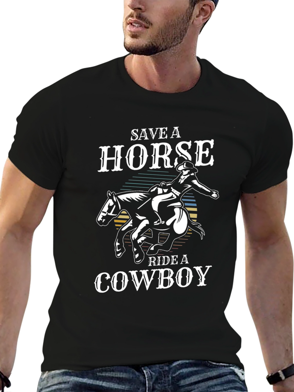 Save a Horse Ride a Cowboy Black T-Shirt
