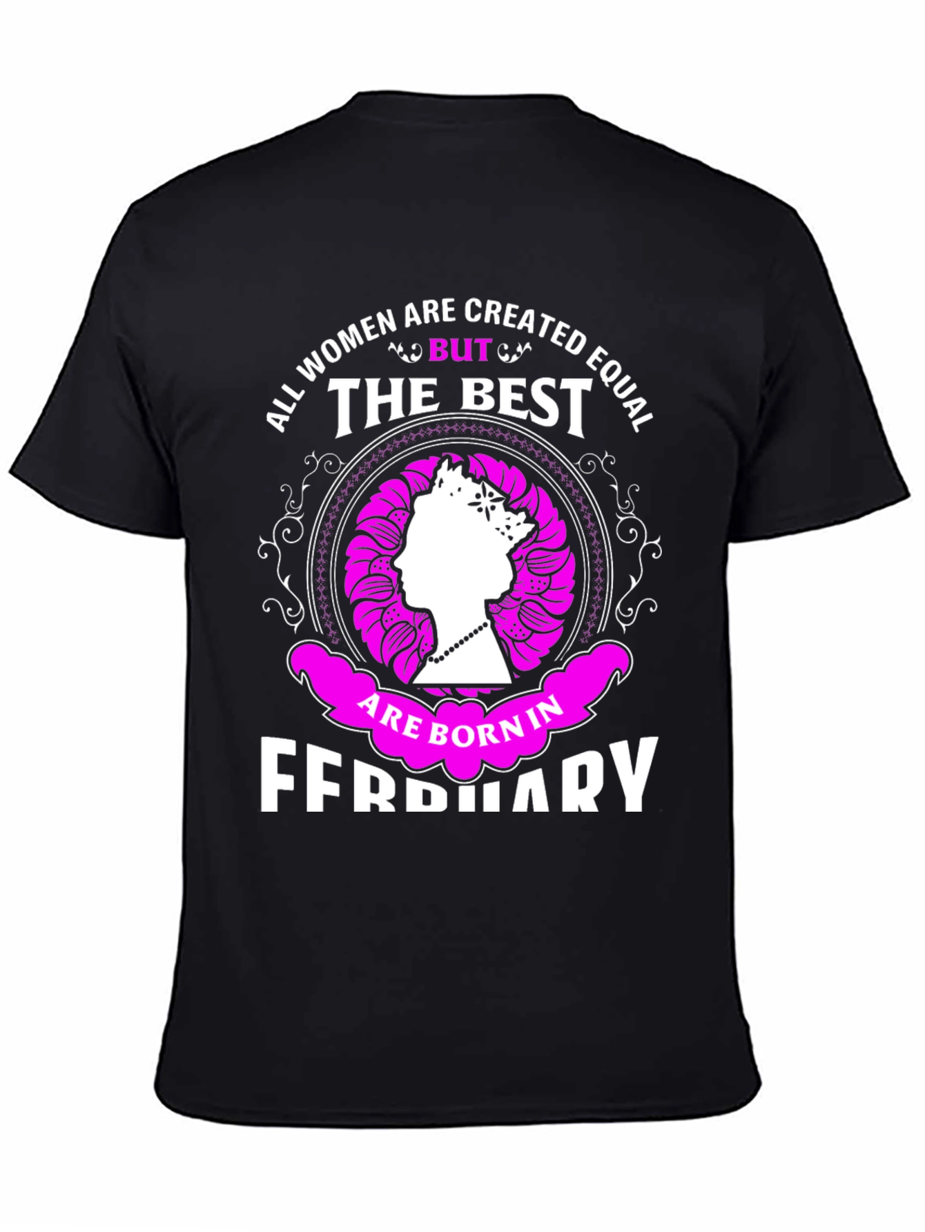 Women Born in February T-Shirt Queen Silhouette Tee