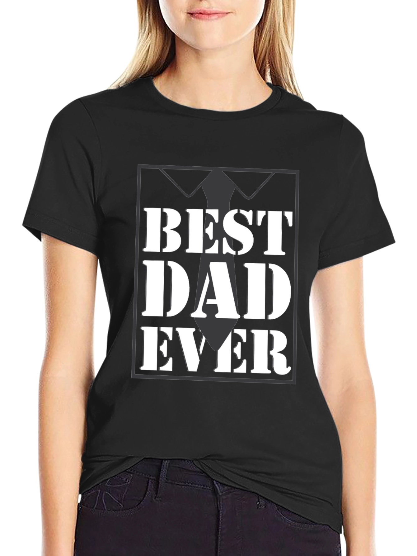 Best Dad Ever Black Graphic Tee