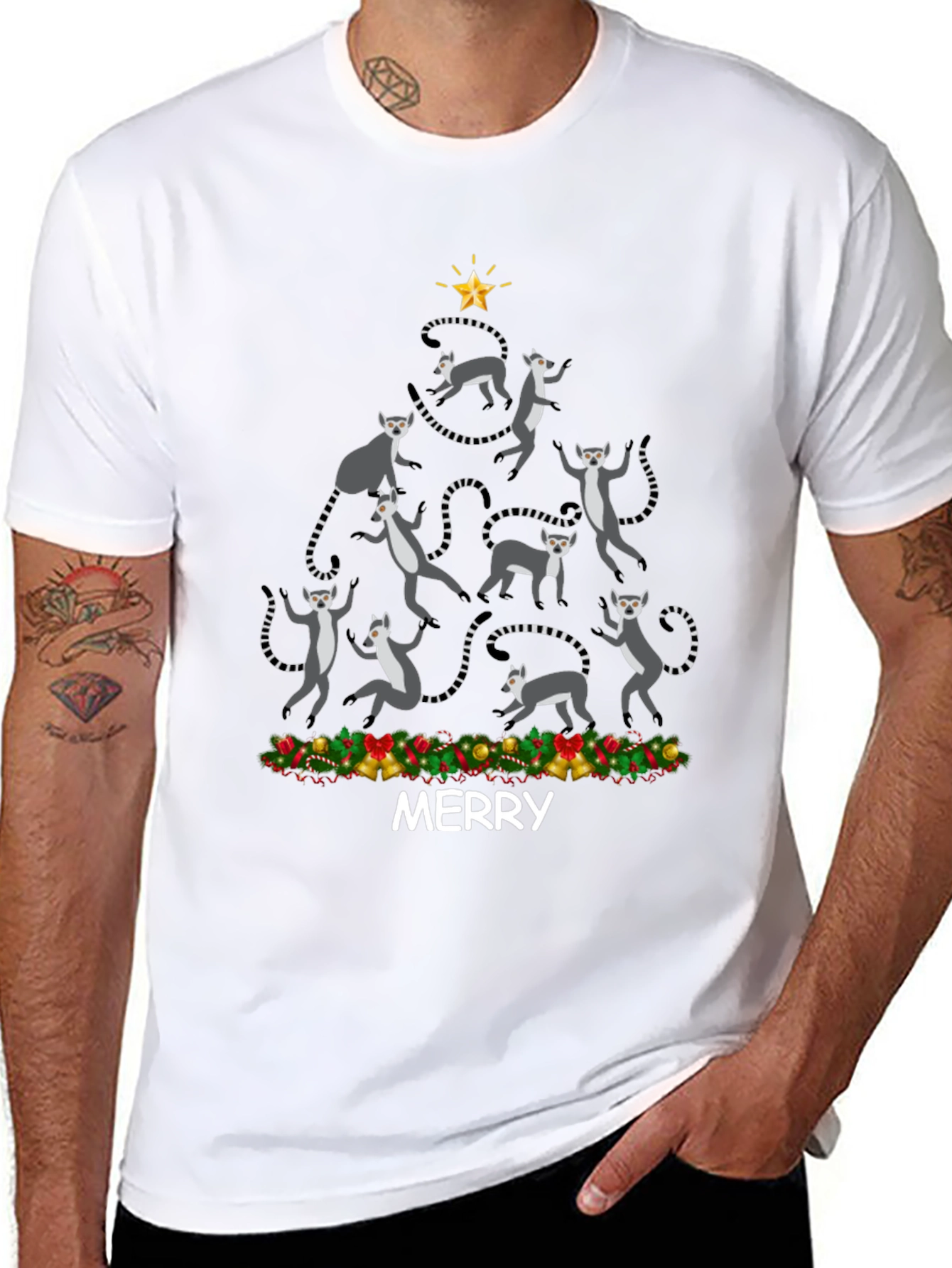 Festive Lemur Christmas Tree T-Shirt