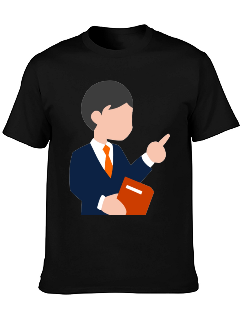 Cartoon Teacher Graphic Tee - Black T-Shirt