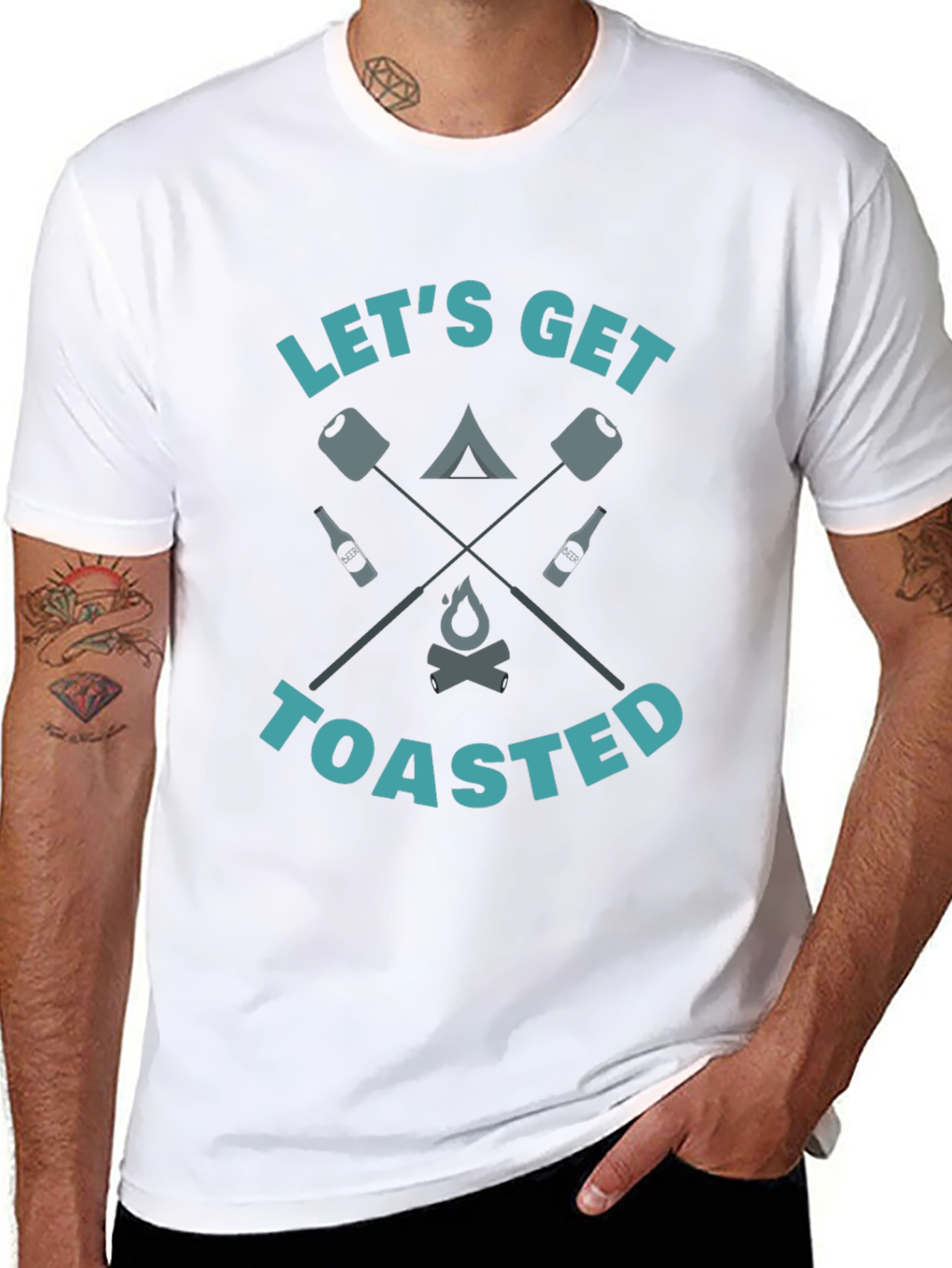 Lets Get Toasted Camping Graphic Tee