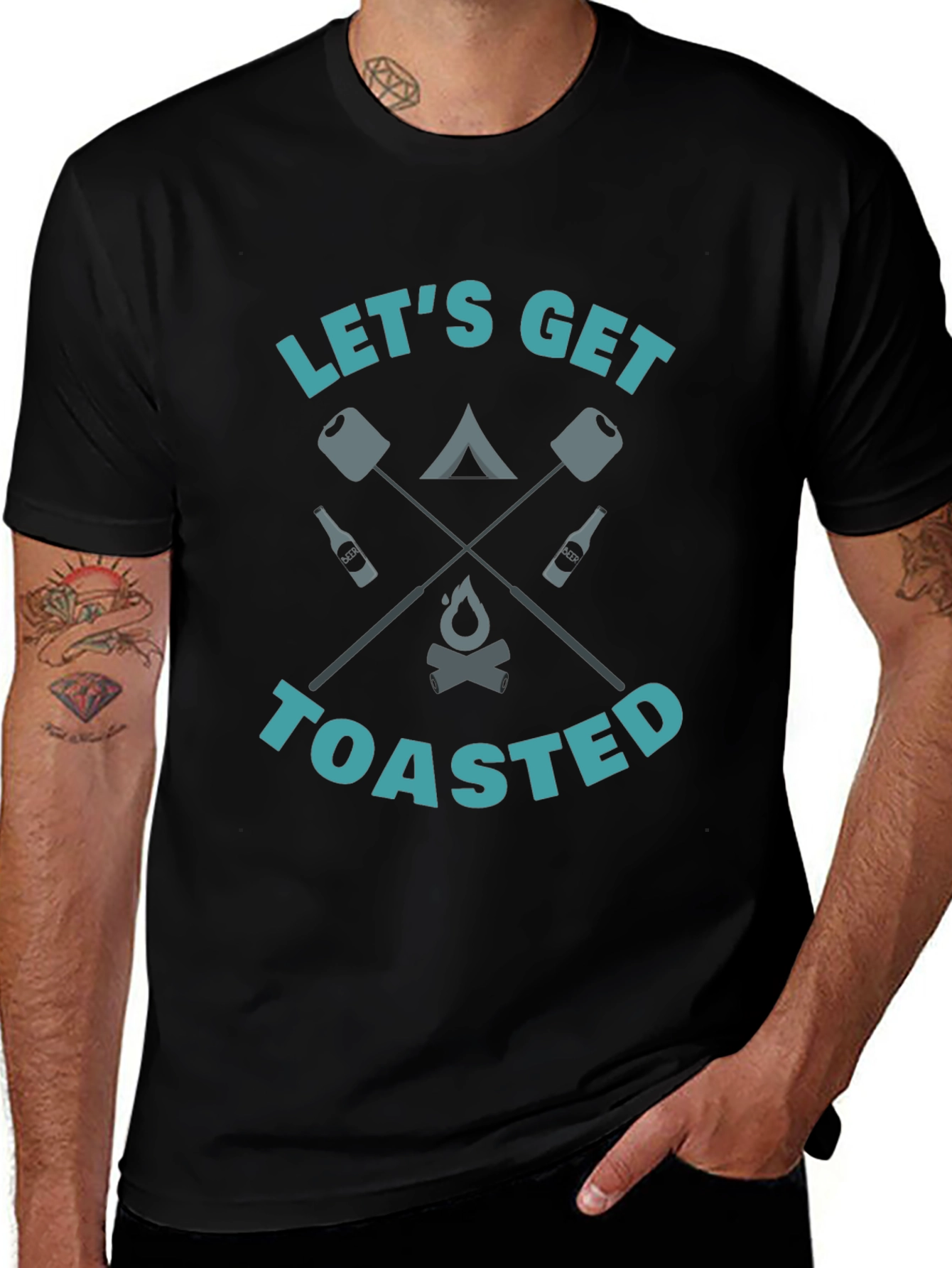 Lets Get Toasted Camping Graphic Tee