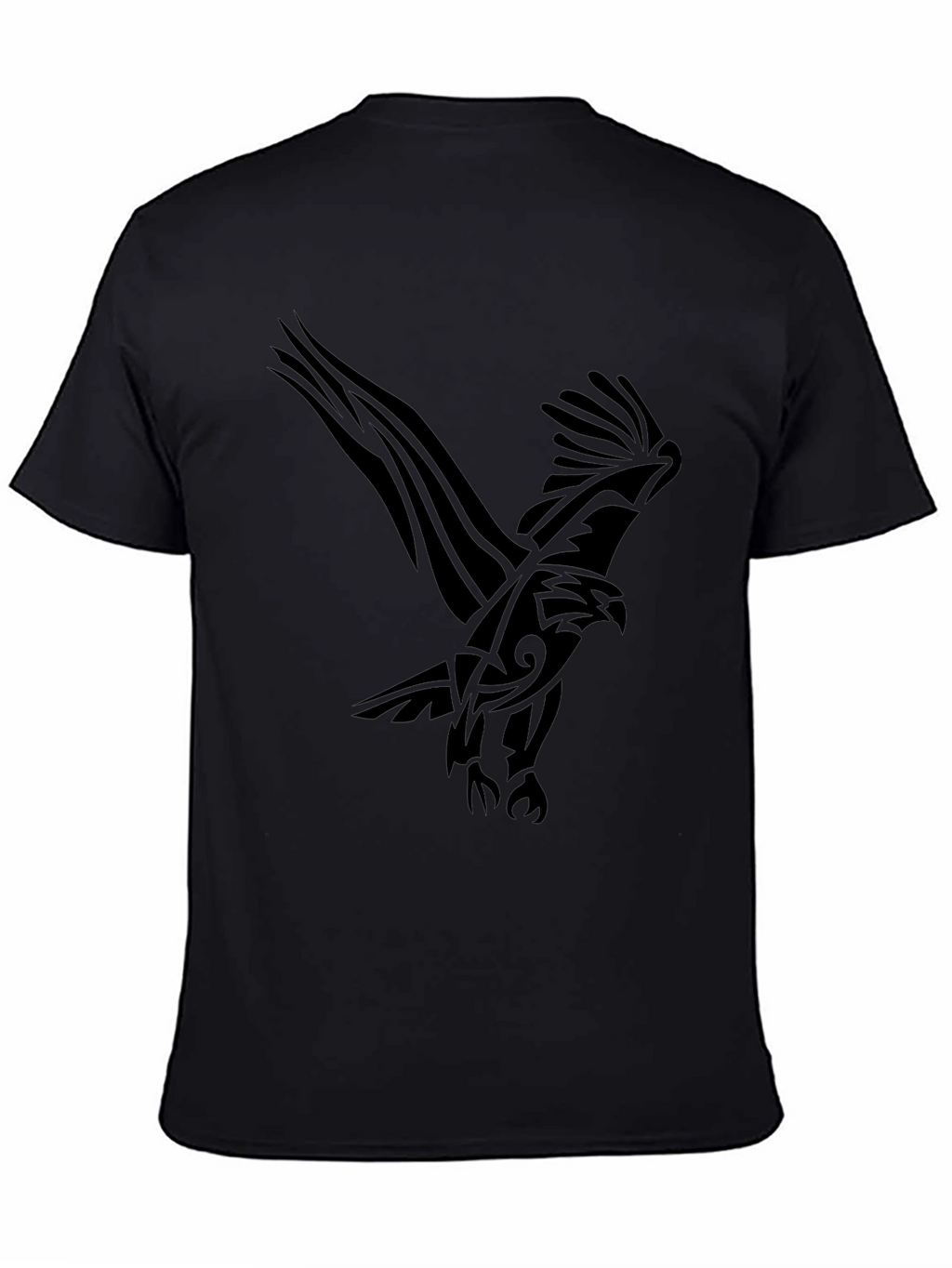 Mens Black T-Shirt with Eagle Graphic Print