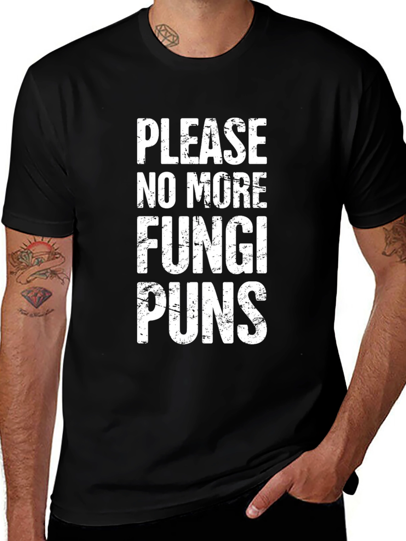 Funny Fungi Puns T-Shirt - Black Novelty Tee