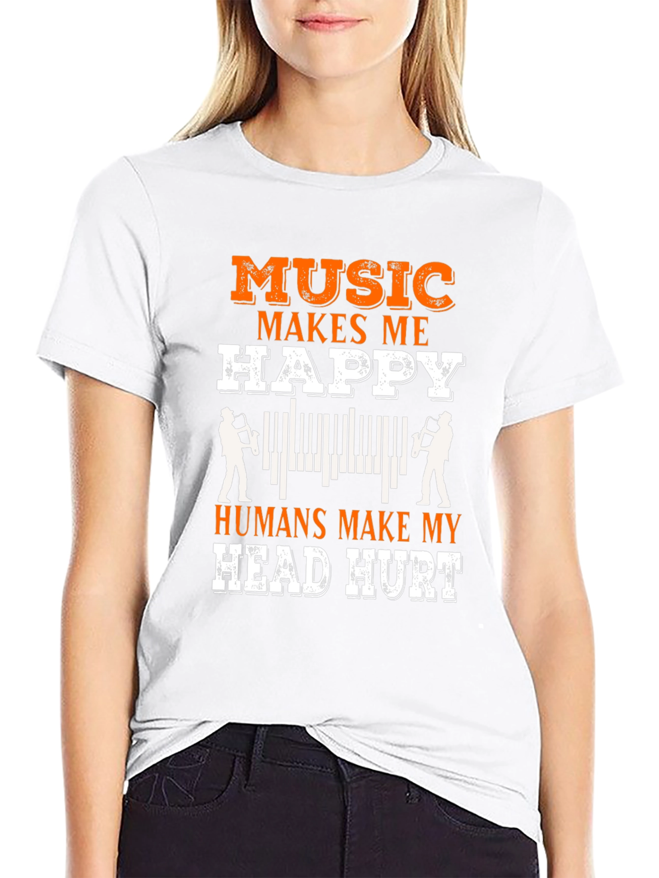 Music Lover Tee: Music Makes Me Happy T-Shirt