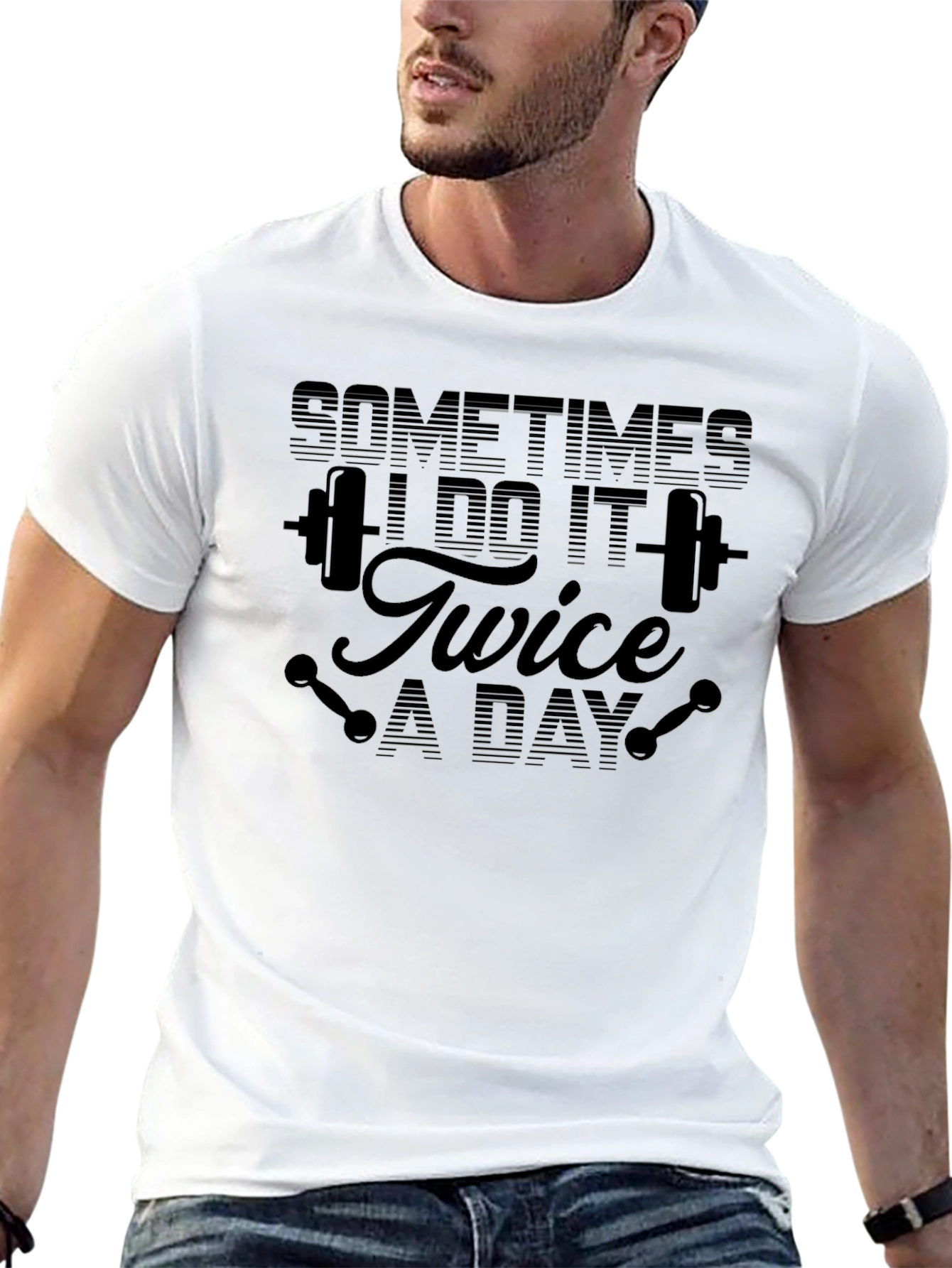 Sometimes I Do It Twice A Day Black T-Shirt