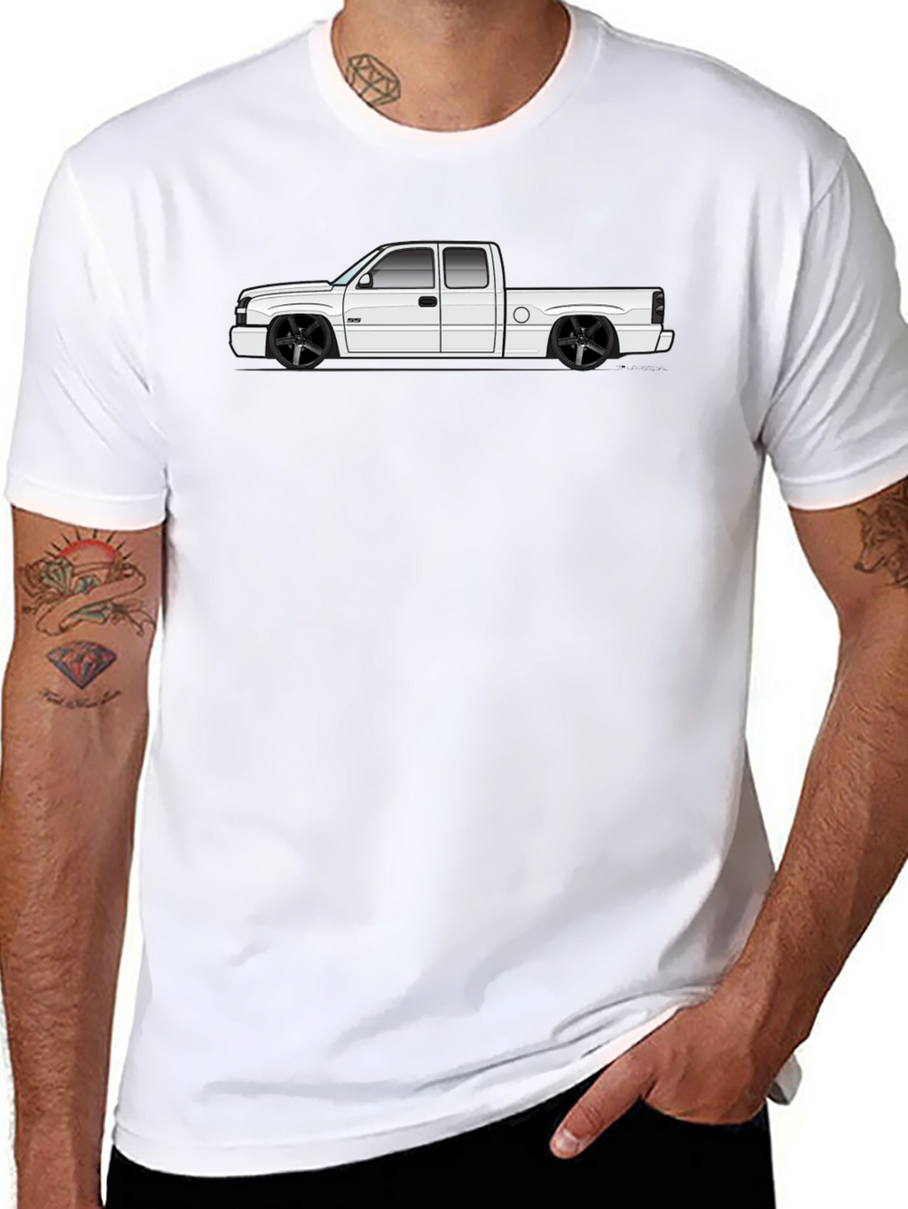 Slammed Truck Graphic Tee - Black Cotton T-Shirt