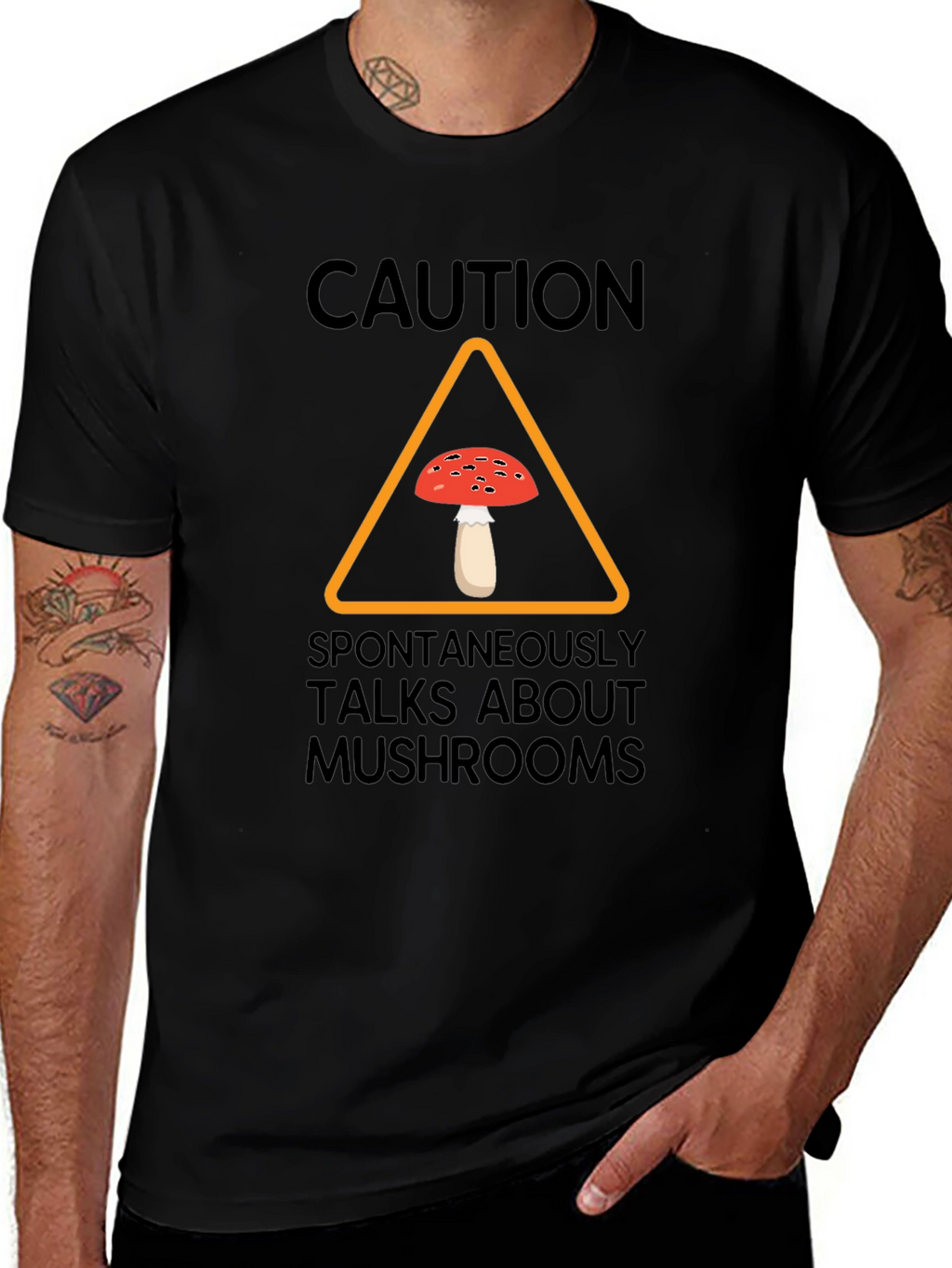 Caution Spontaneously Talks About Mushrooms T-Shirt
