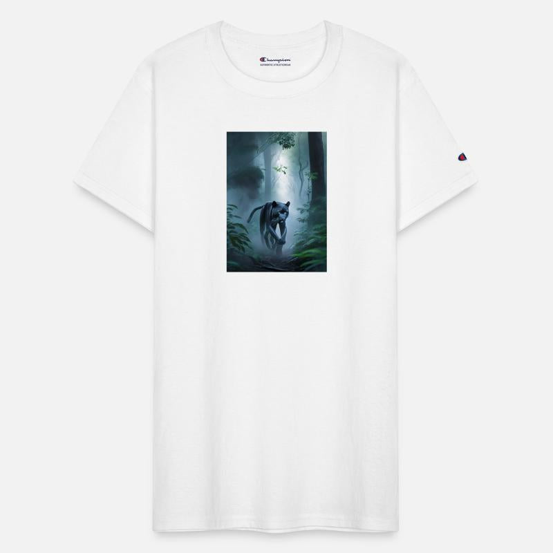 "Mystical Panther Encounter: Forest Stroll in Mist