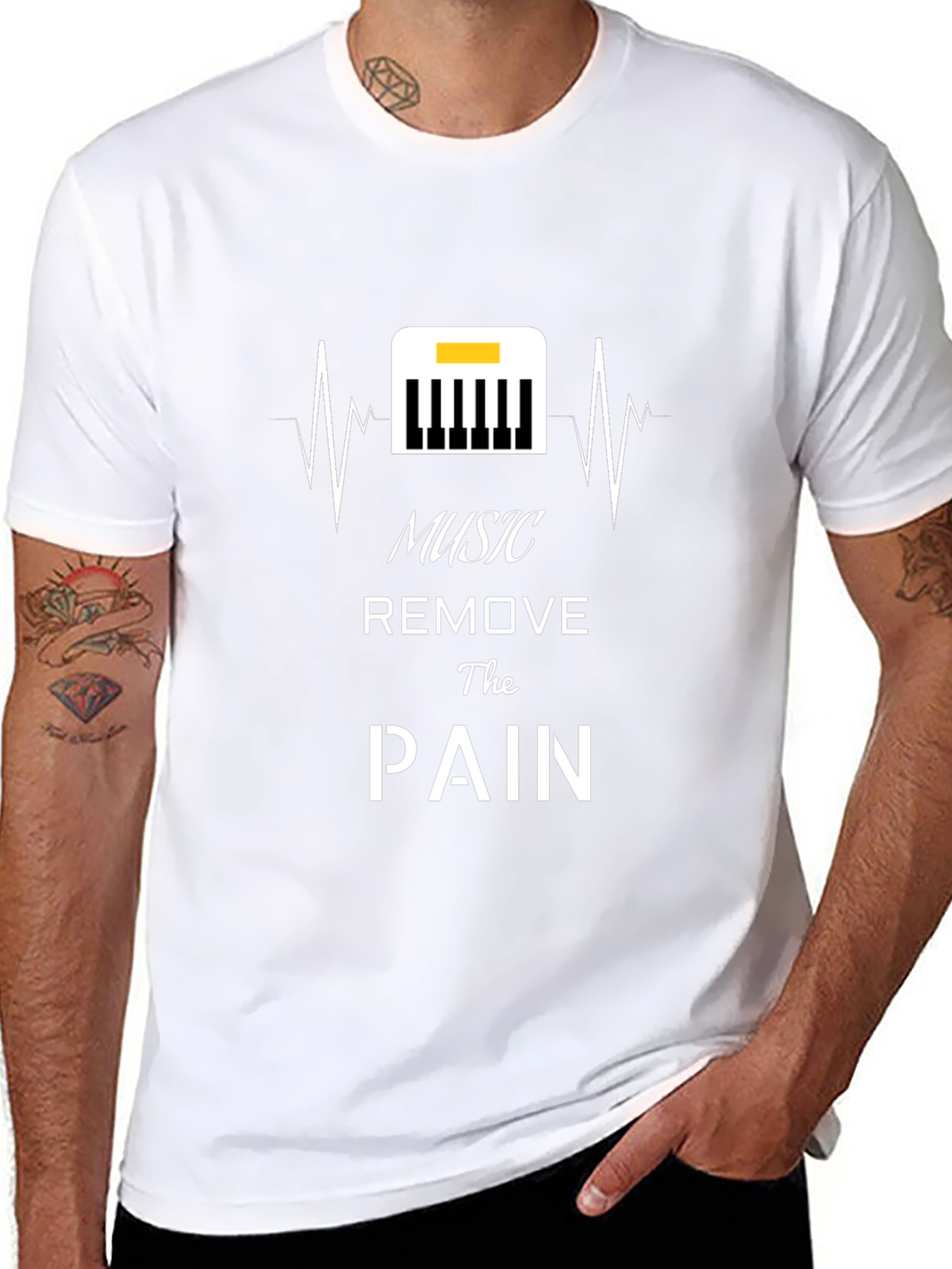 Music Removes Pain Black T-Shirt