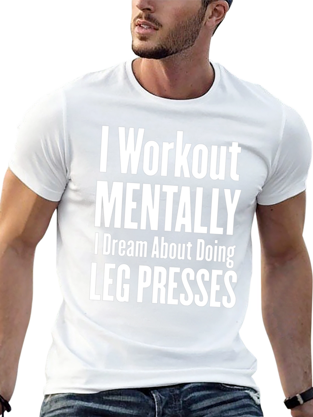 Workout Mentally Leg Press Black Tee
