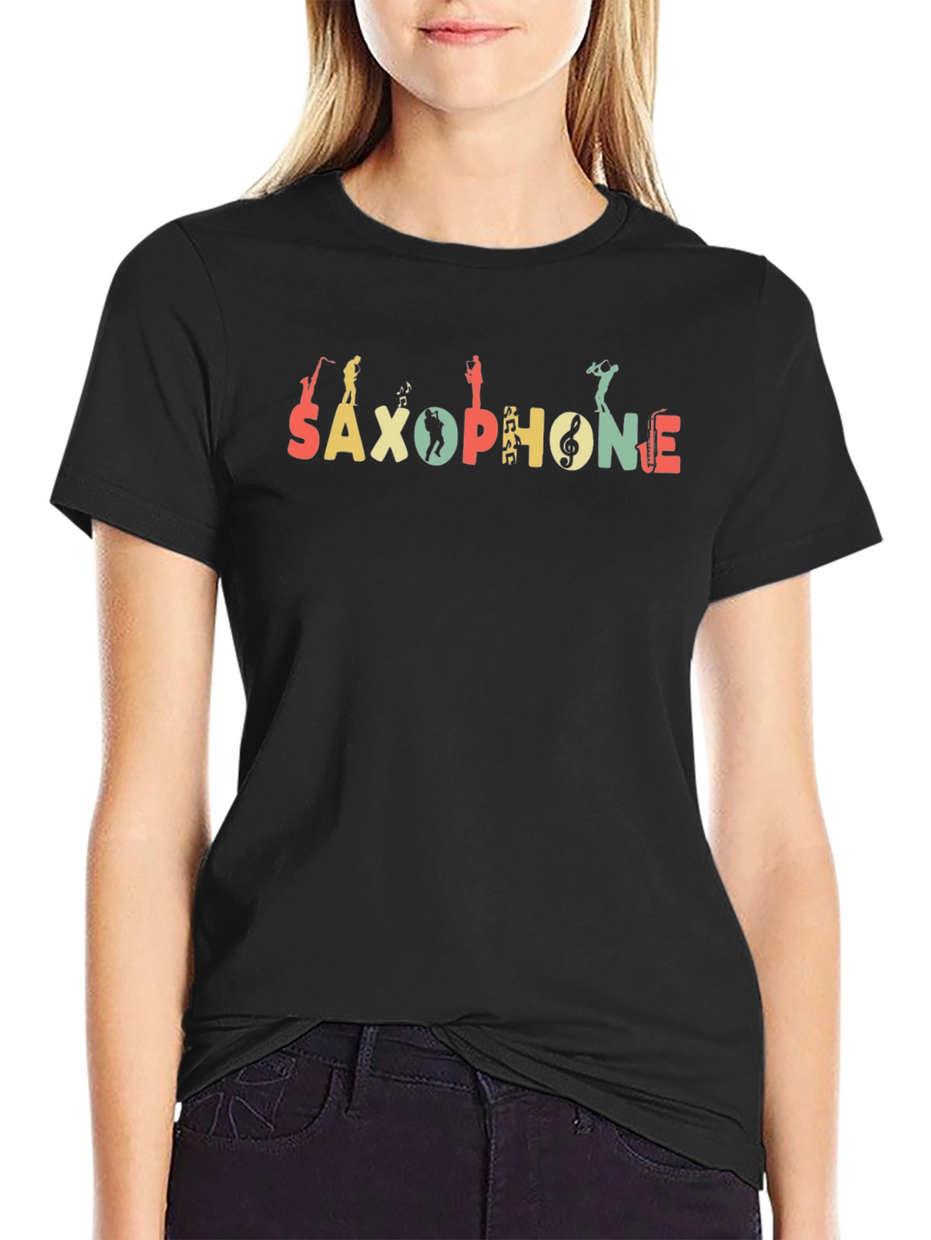 Saxophone Graphic Tee Retro Musical Shirt