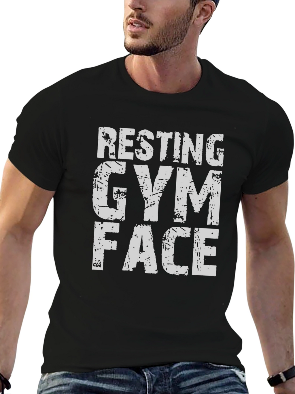 Resting Gym Face T-Shirt - Black Graphic Tee