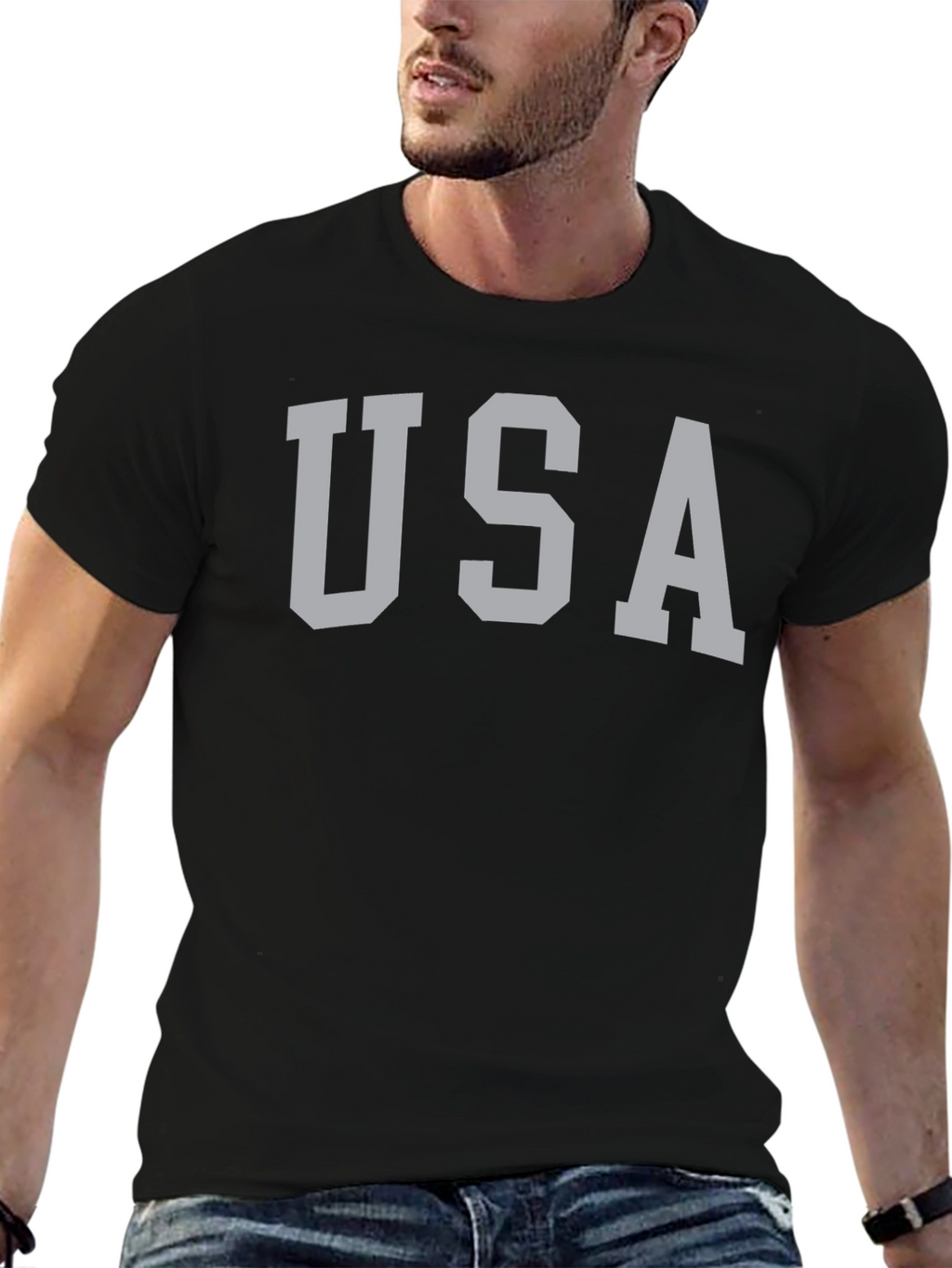USA Graphic T-Shirt - Classic Crew Neck Tee