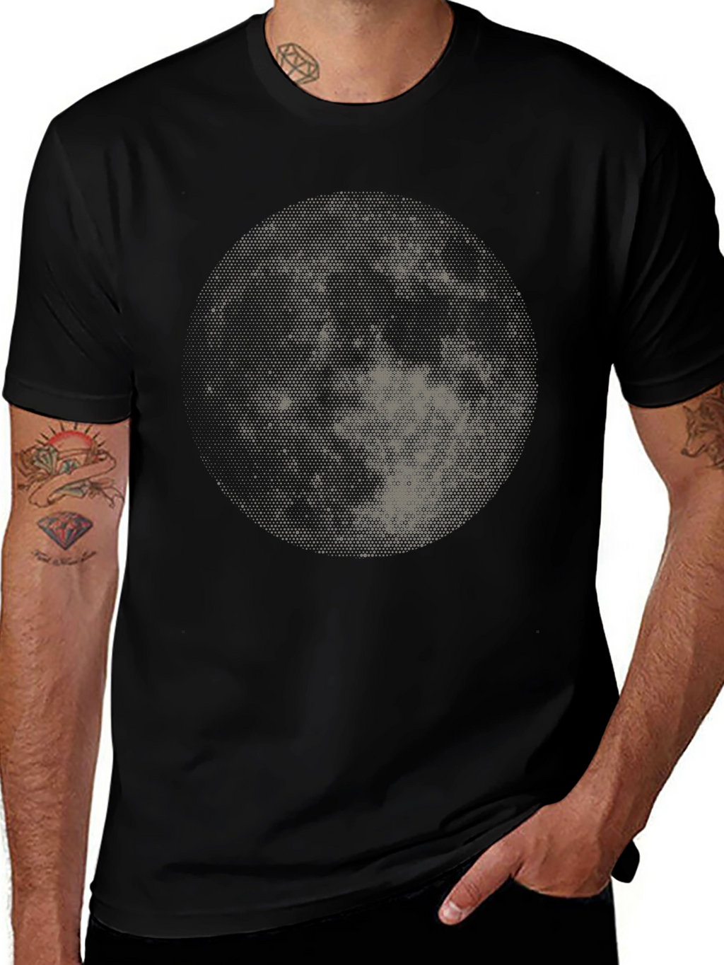 Moon Graphic Black T-Shirt