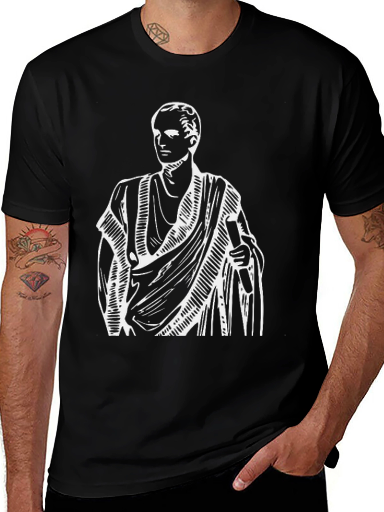 Roman Emperor Graphic Tee - Black