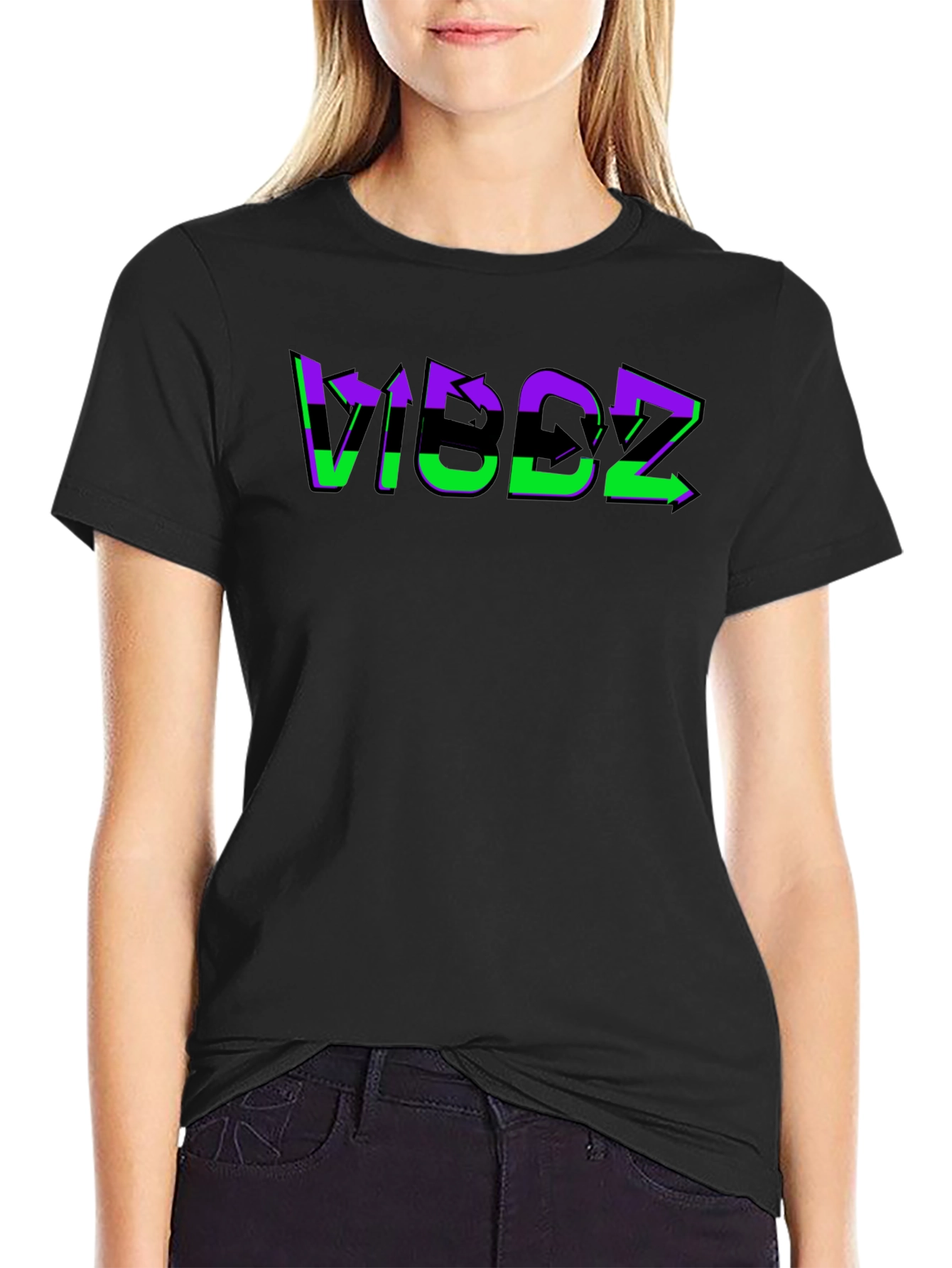 VIBDZ Graphic Print Black T-Shirt