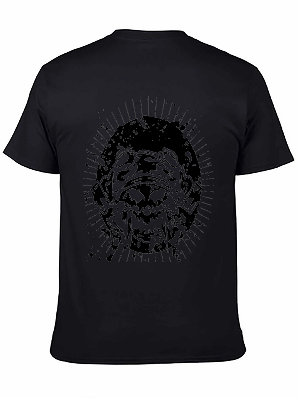 Mens Black Graphic Tee - Gas Mask Design
