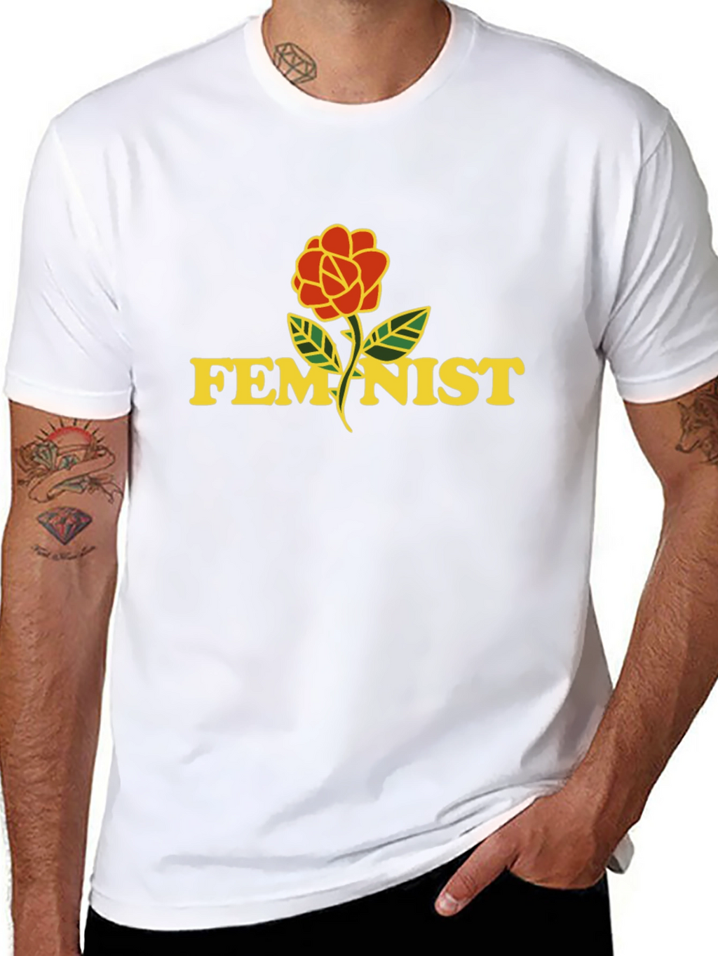 Feminist Rose Graphic T-Shirt - Unisex