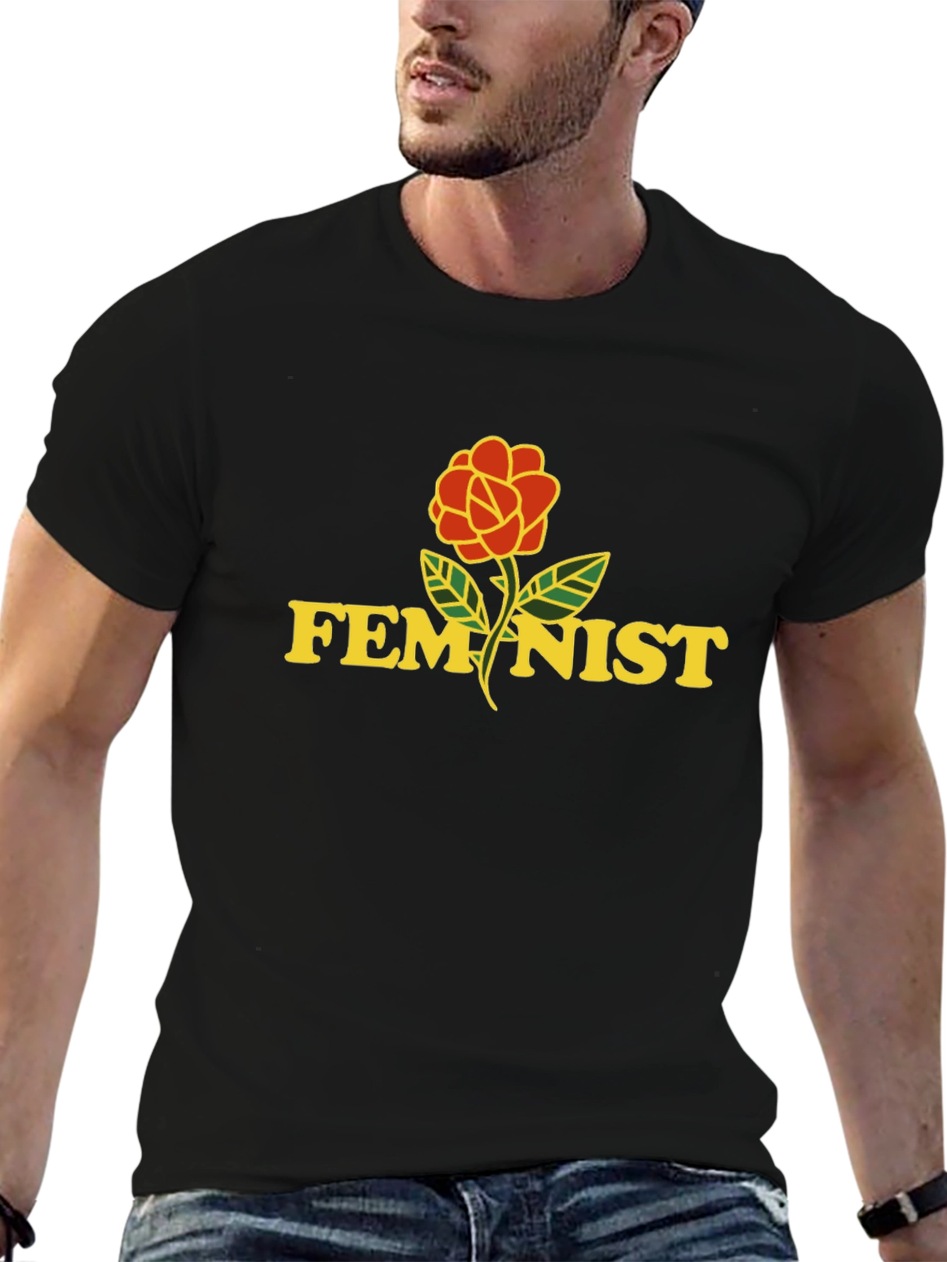 Feminist Rose Graphic T-Shirt - Unisex