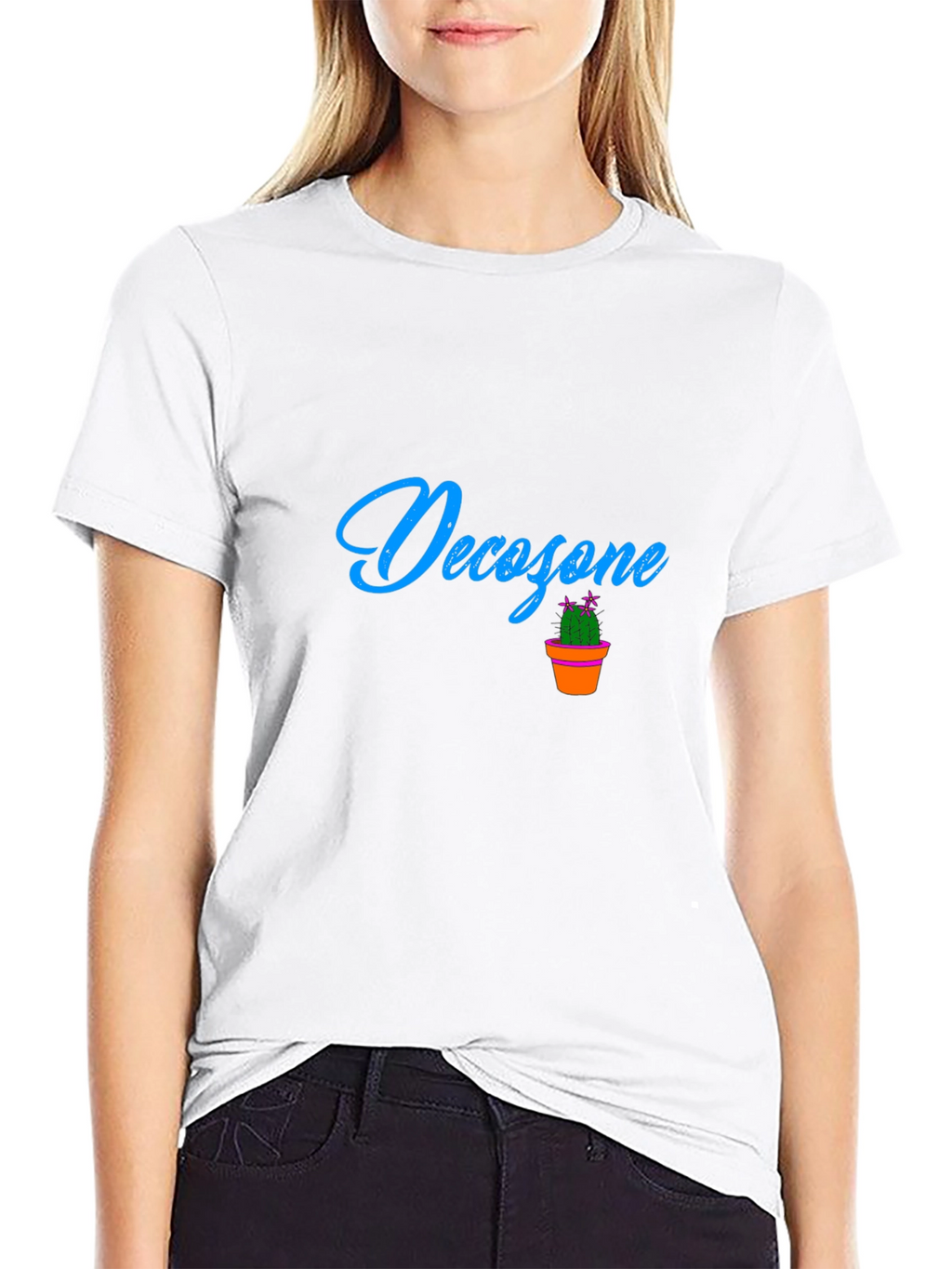 Decozone Black Cotton Graphic Tee