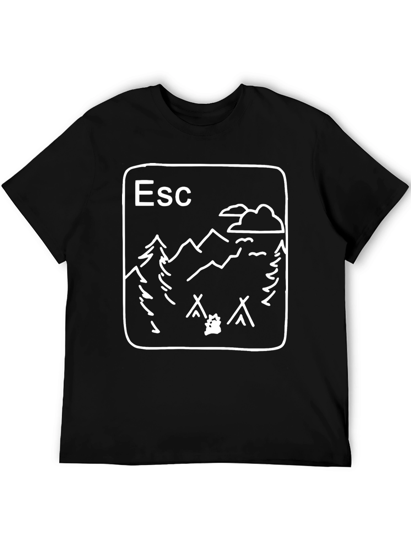 Escape to Nature Graphic T-Shirt - Black