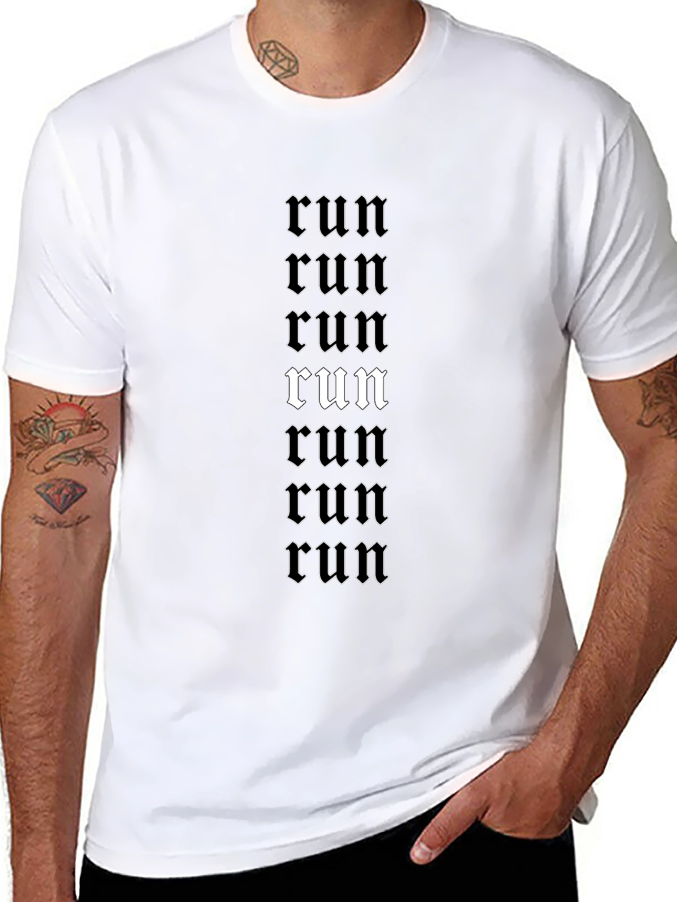 Run Gothic Tee - Trendy Graphic T-Shirt