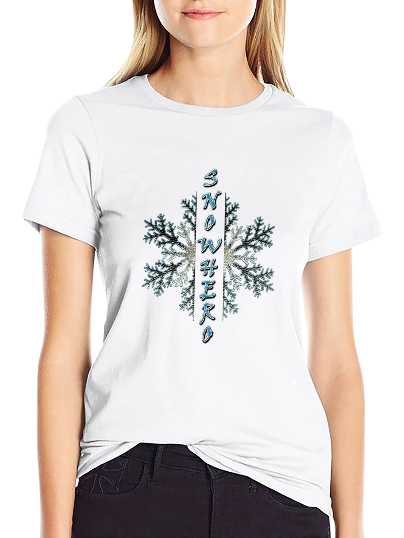 Snow Hero Graphic T-Shirt - Winter Snowflake Design