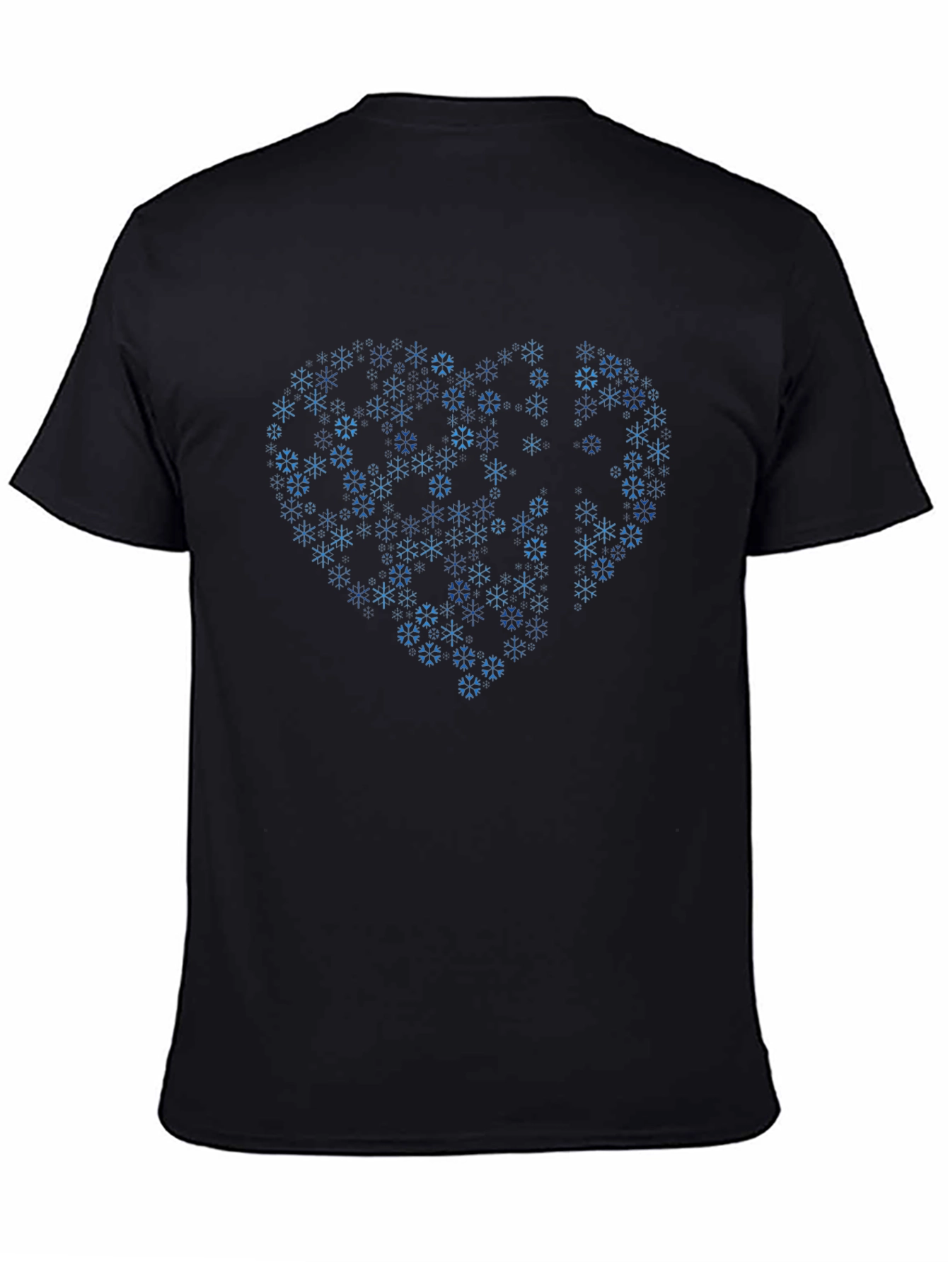 Heart Snowflake Graphic T-Shirt - Stylish Winter Apparel