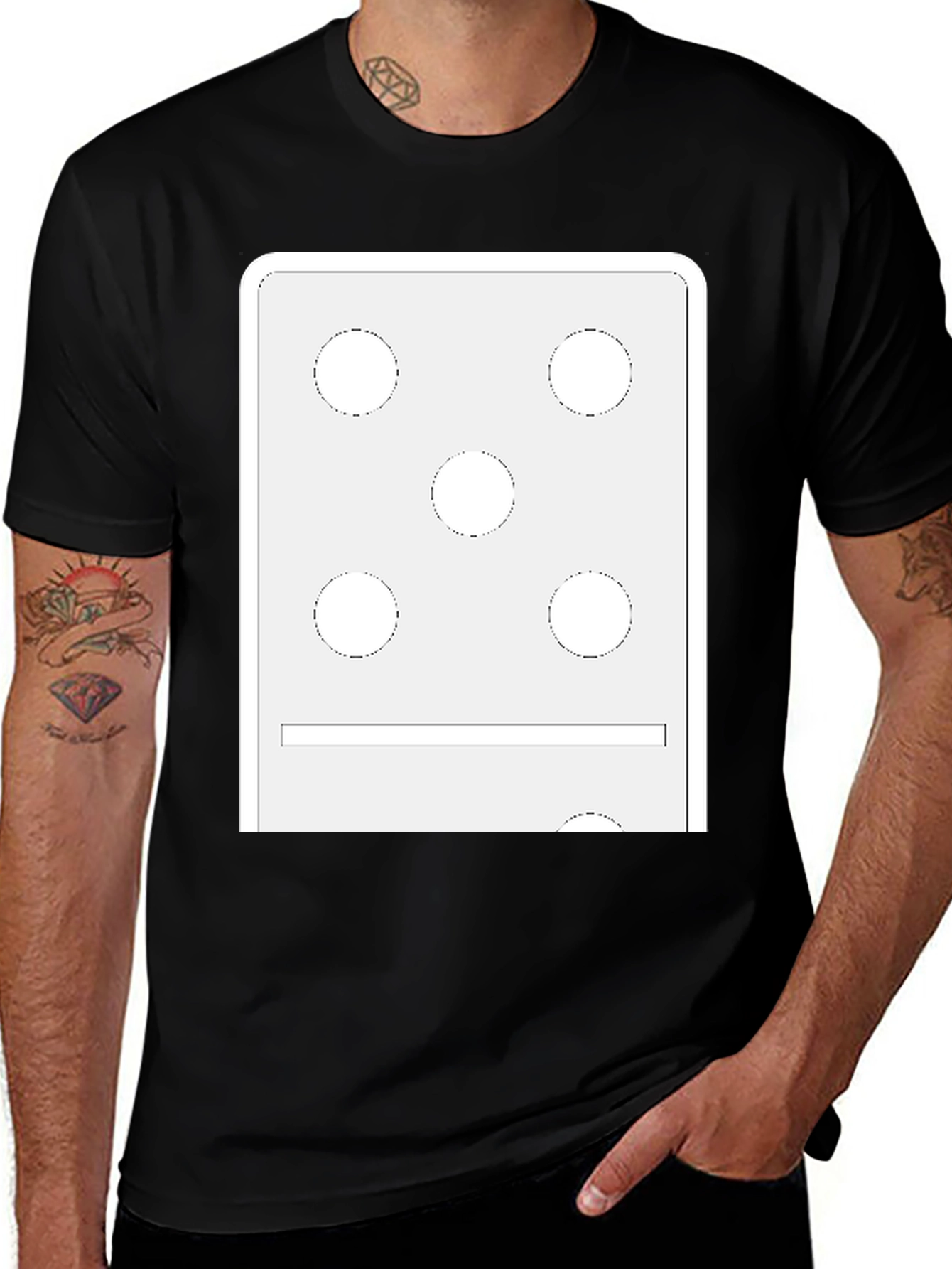 Domino 5/1 Graphic Tee - Black Casual T-Shirt