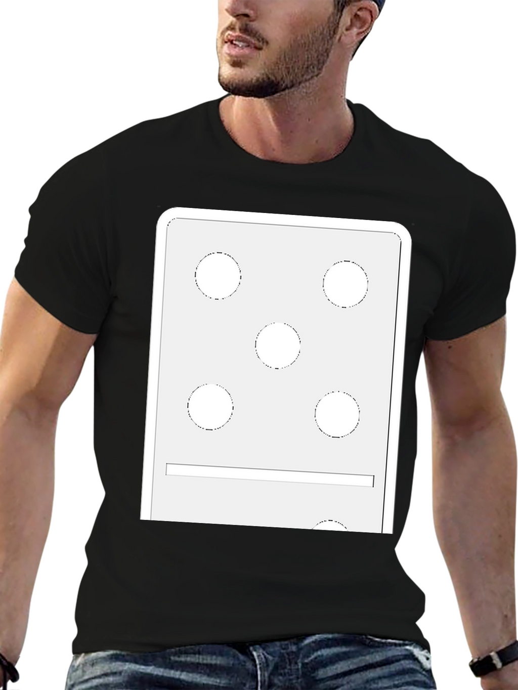 Domino 5/1 Graphic Tee - Black Casual T-Shirt