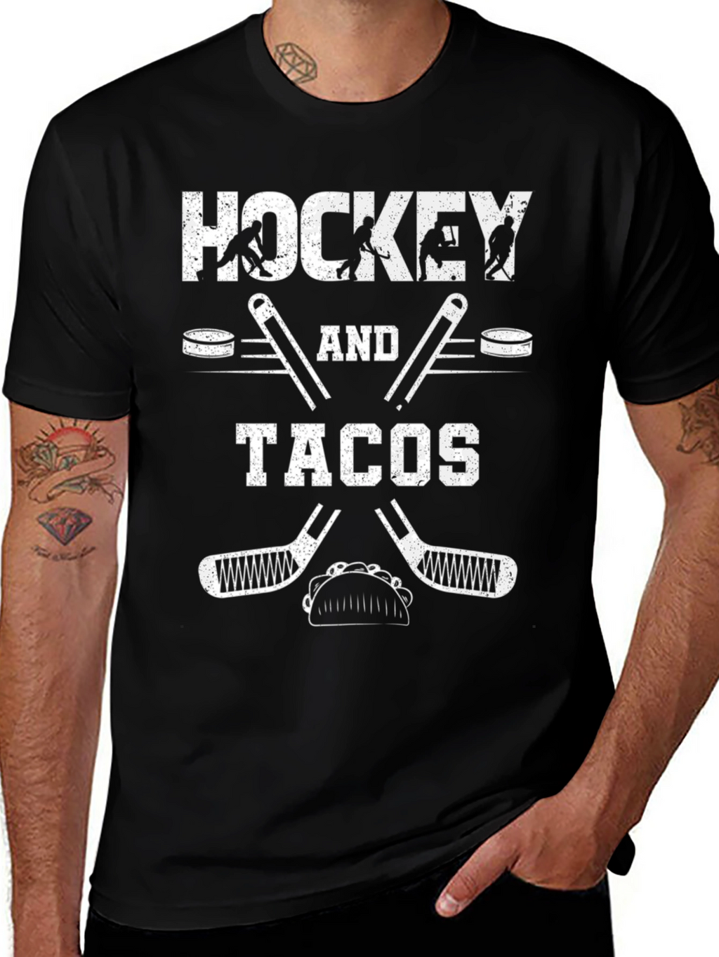 Hockey and Tacos T-Shirt - Funny Graphic Tee
