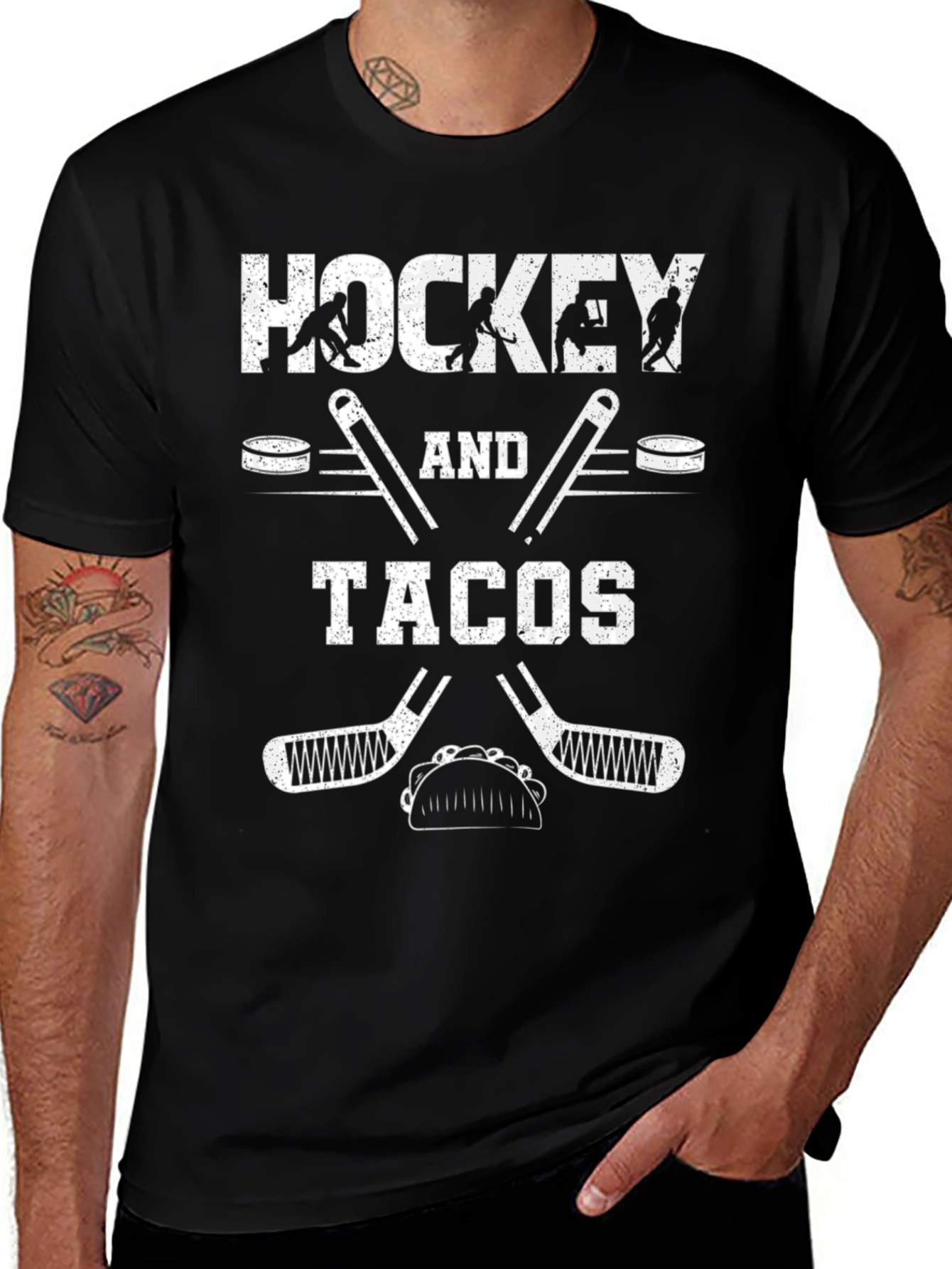 Hockey and Tacos T-Shirt - Funny Graphic Tee