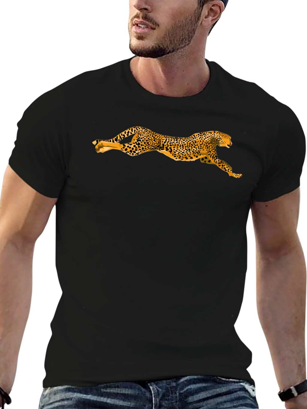 Leopard Print Black T-Shirt