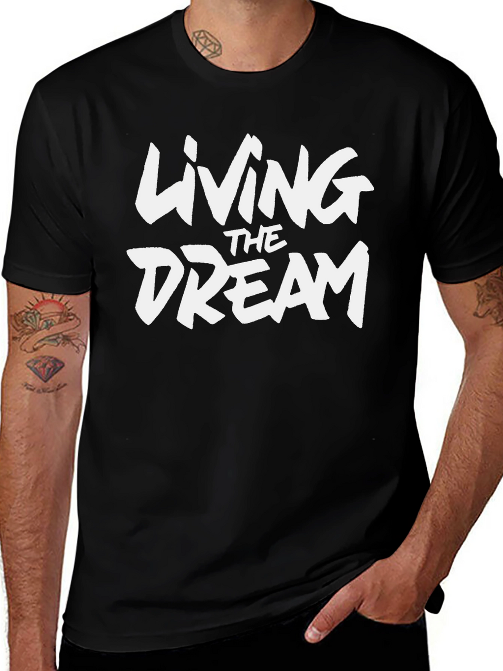 Living The Dream Graphic Black T-Shirt